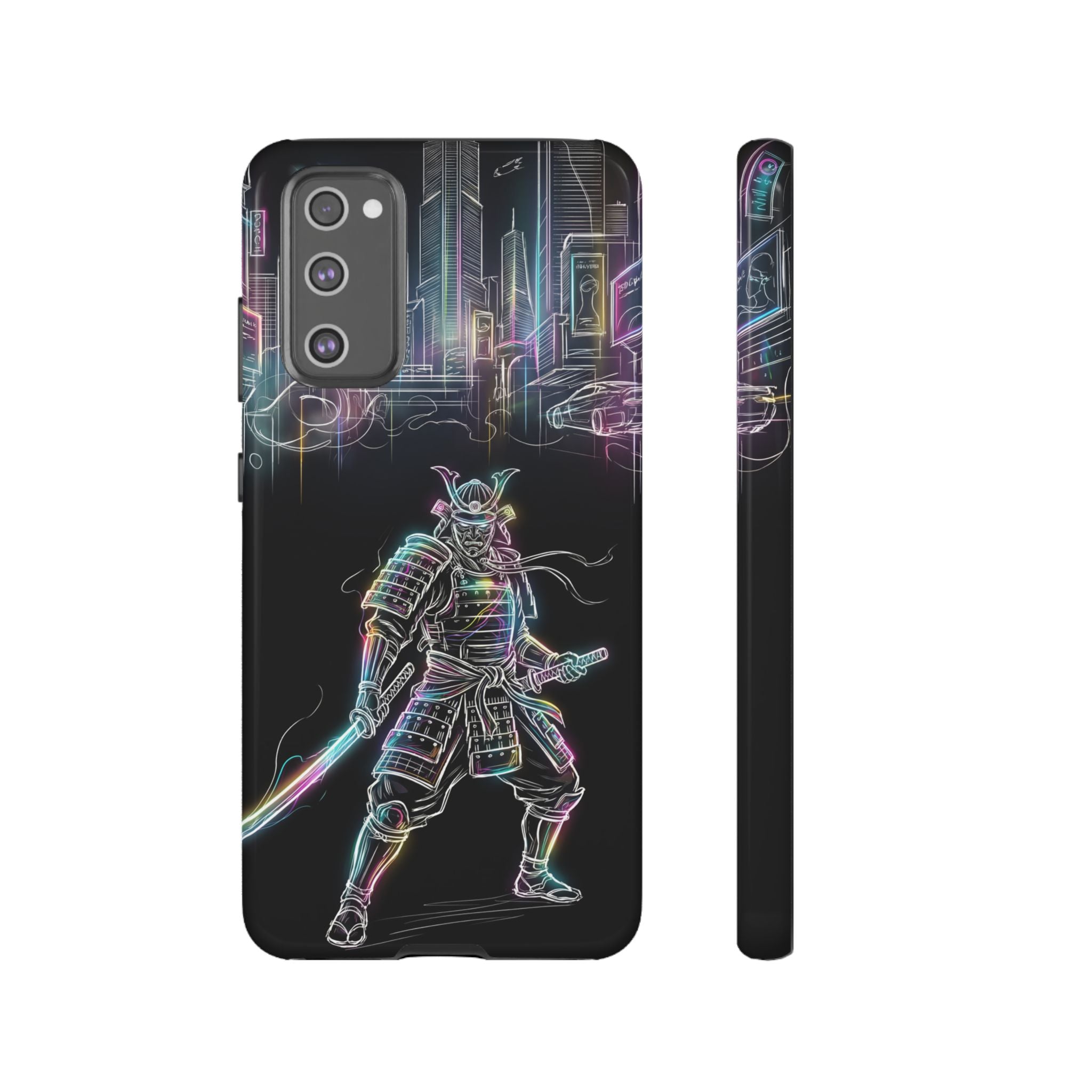 Neon Samurai Samsung Galaxy Phone Case | Cyberpunk City Armor