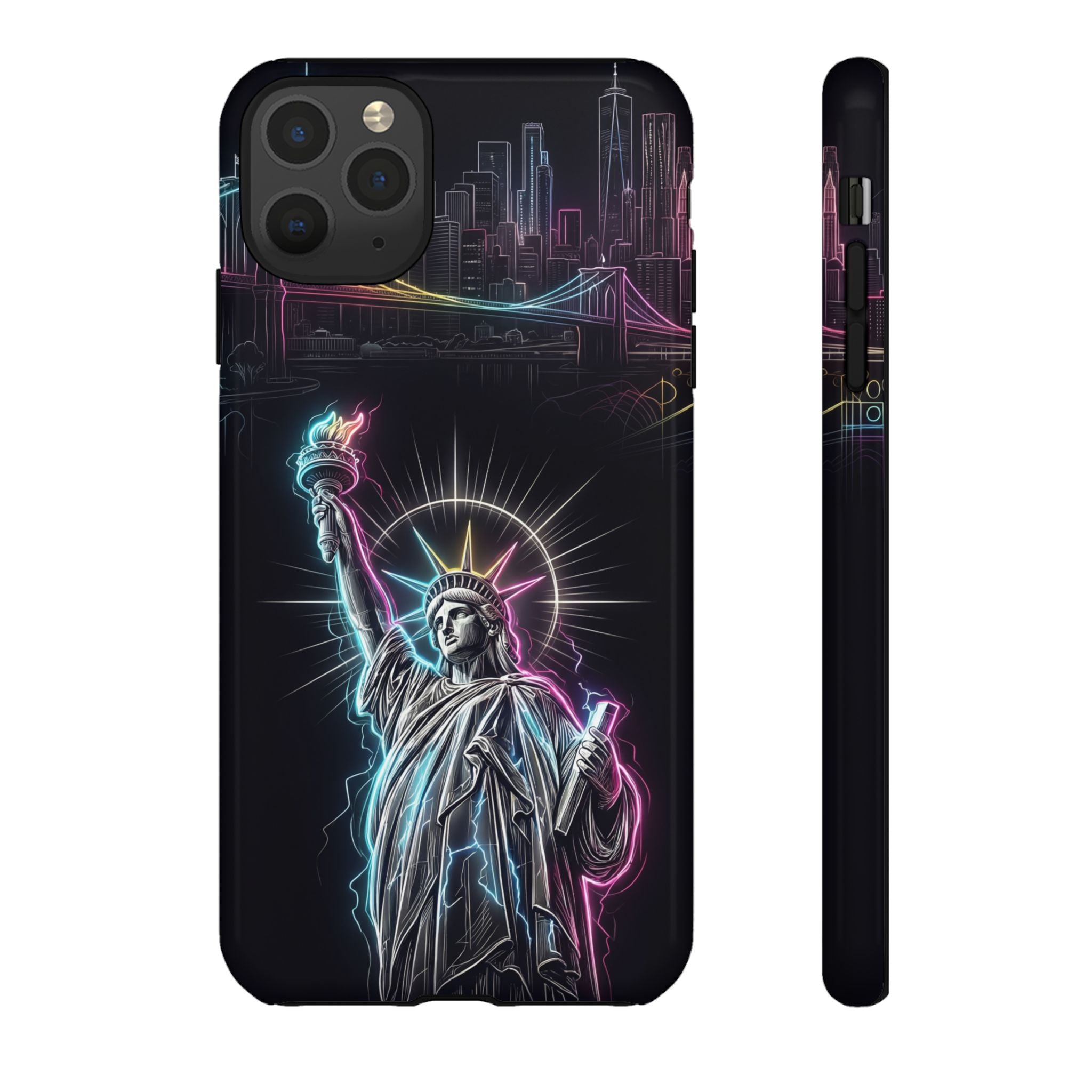 Neon Statue of Liberty Tough iPhone Case