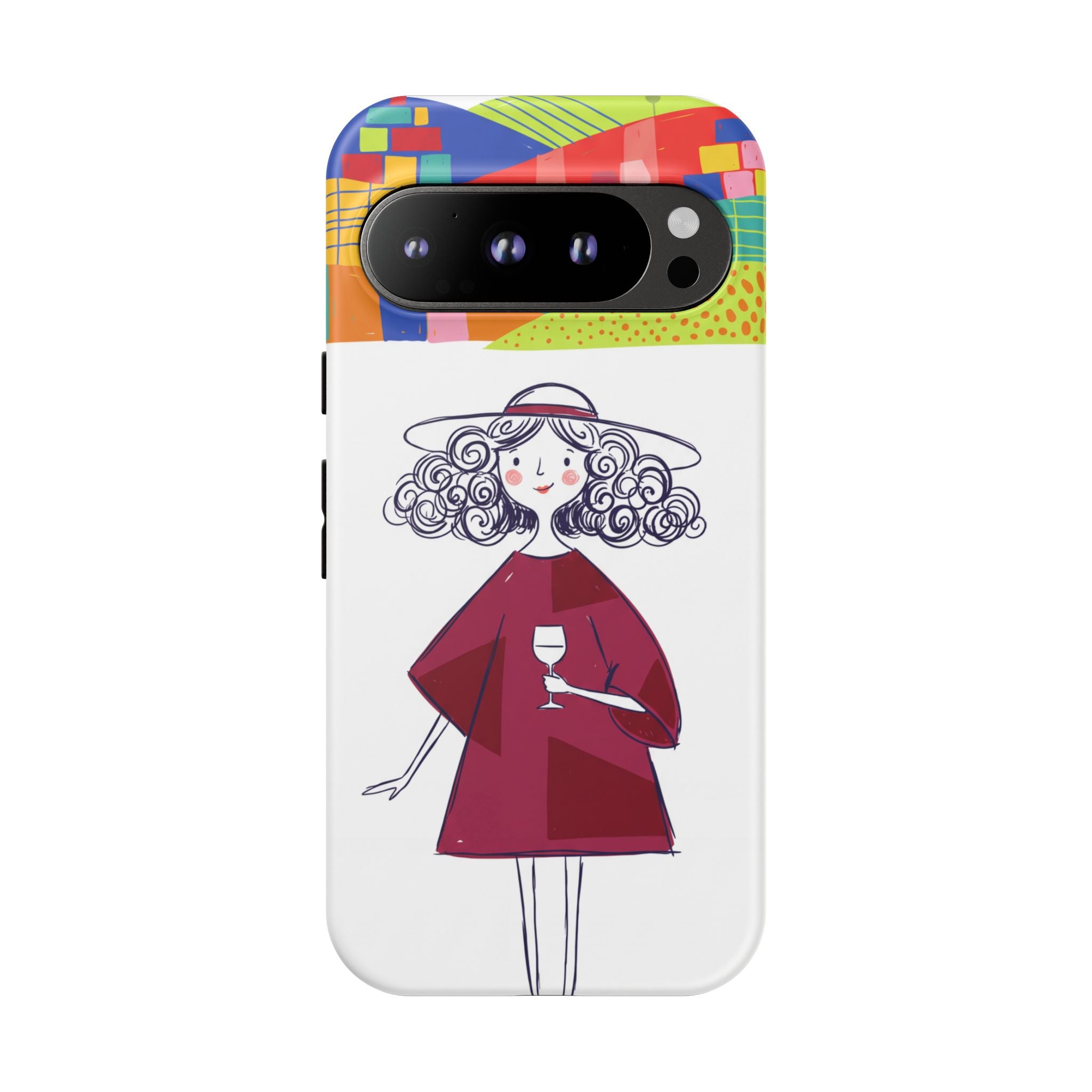 Colourful Artistic Wine Lady Google Pixel Phone Case
