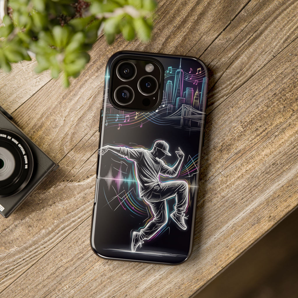 Custodia per iPhone Neon Skyline con Ballerina