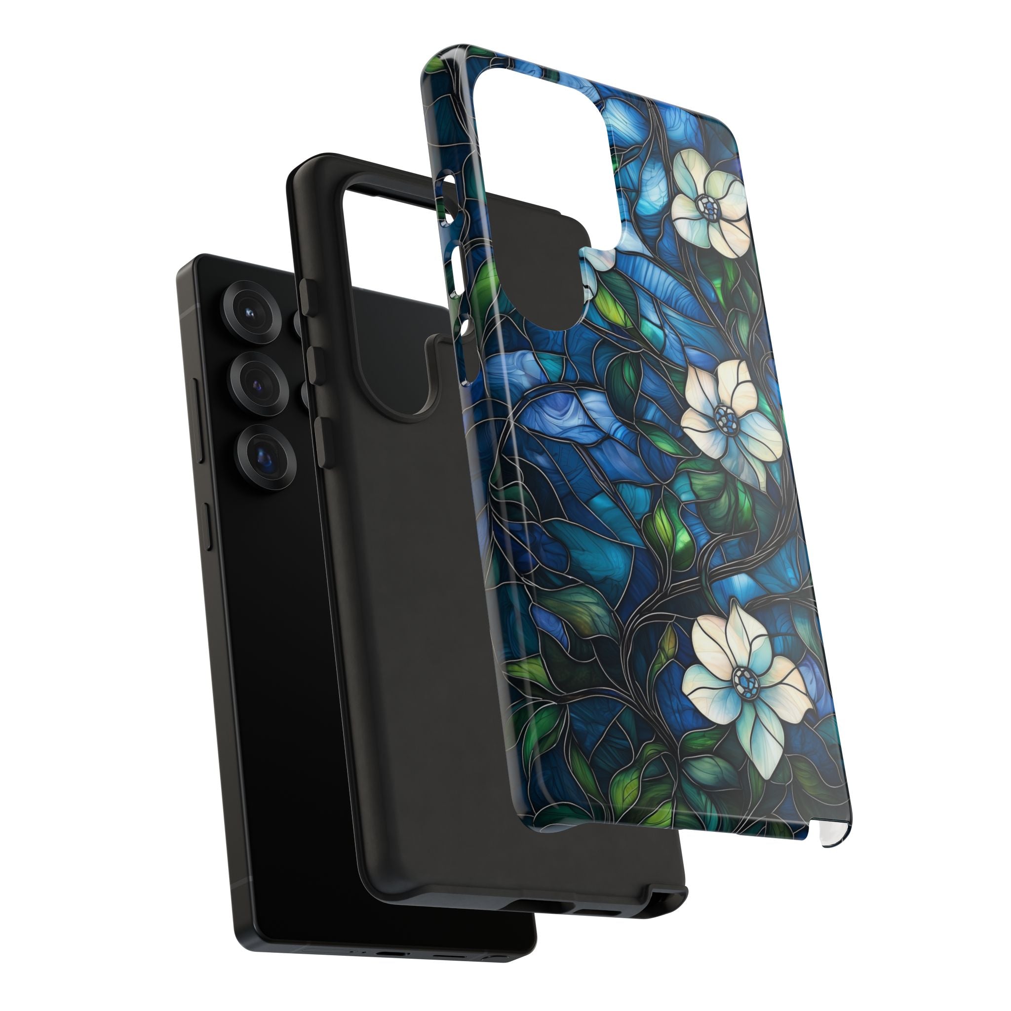 Floral Stained Glass Samsung Galaxy Case – Blue Garden