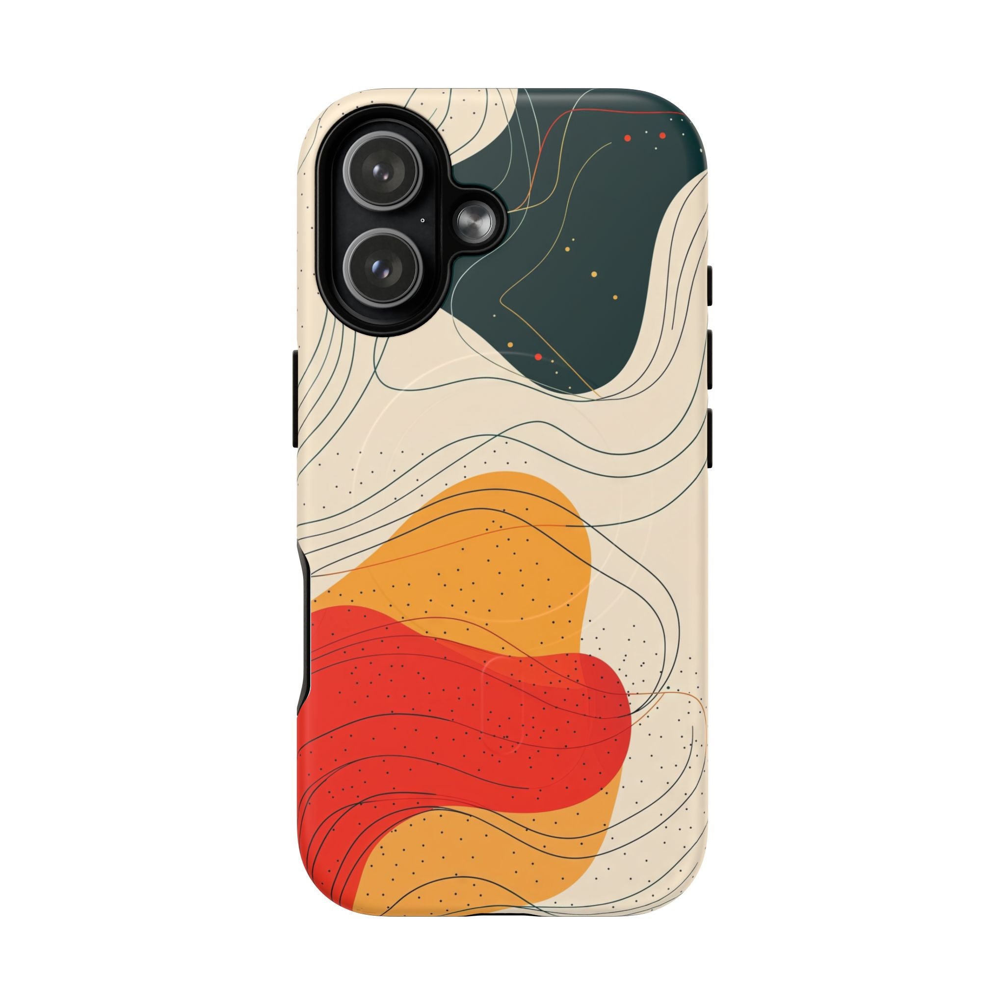 Abstract Retro Waves MagSafe iPhone Case | Colourful Modern Art