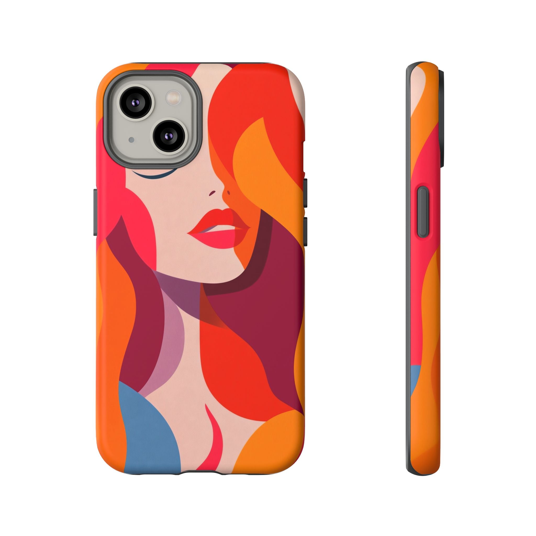 Retro Pop Art Woman iPhone Case | Bold Colourful Abstract Portrait