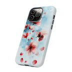 Floral Cherry Blossom iPhone Case | Pastel Pink Blue