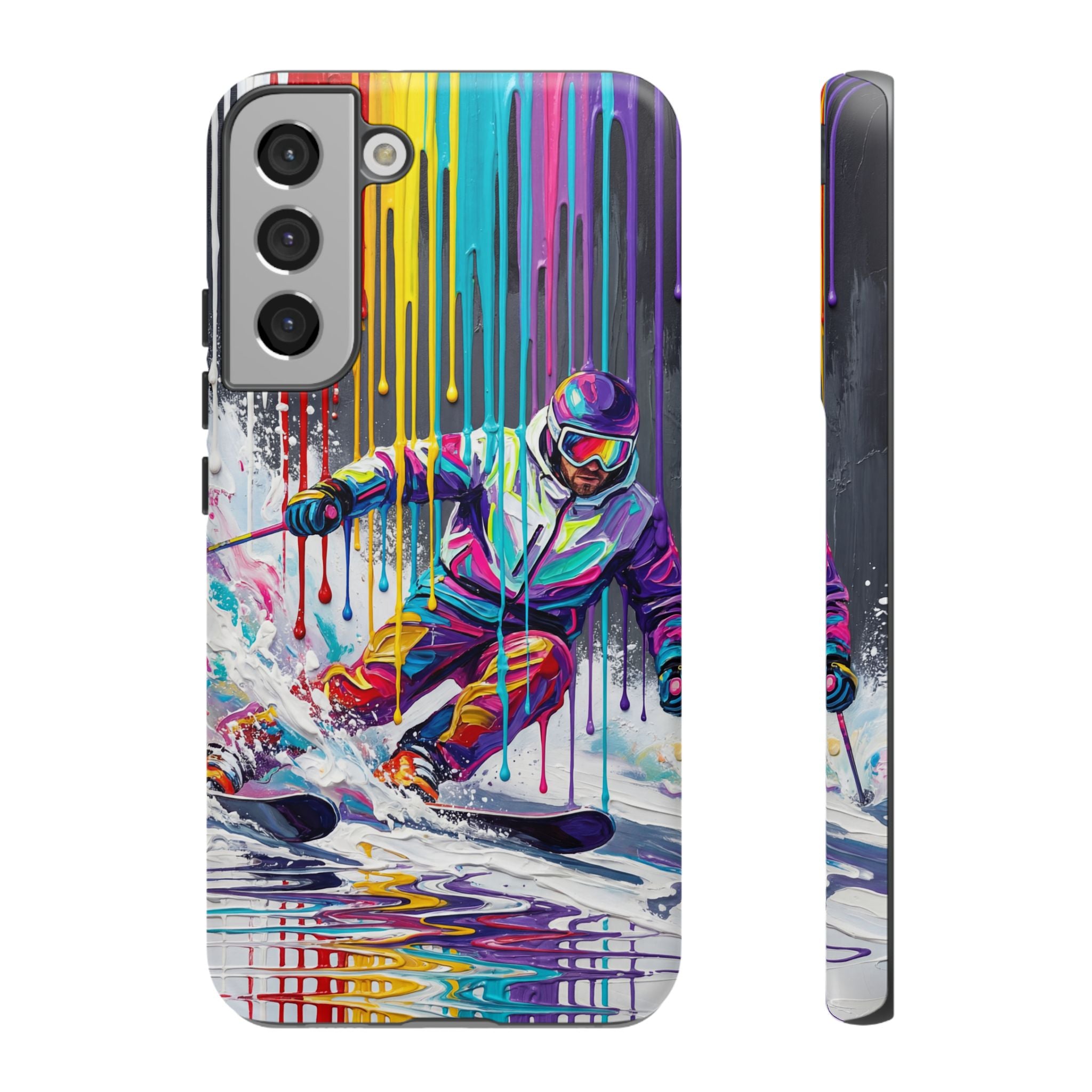 Colourful Skiing Drip Art Tough Samsung Galaxy Phone Case