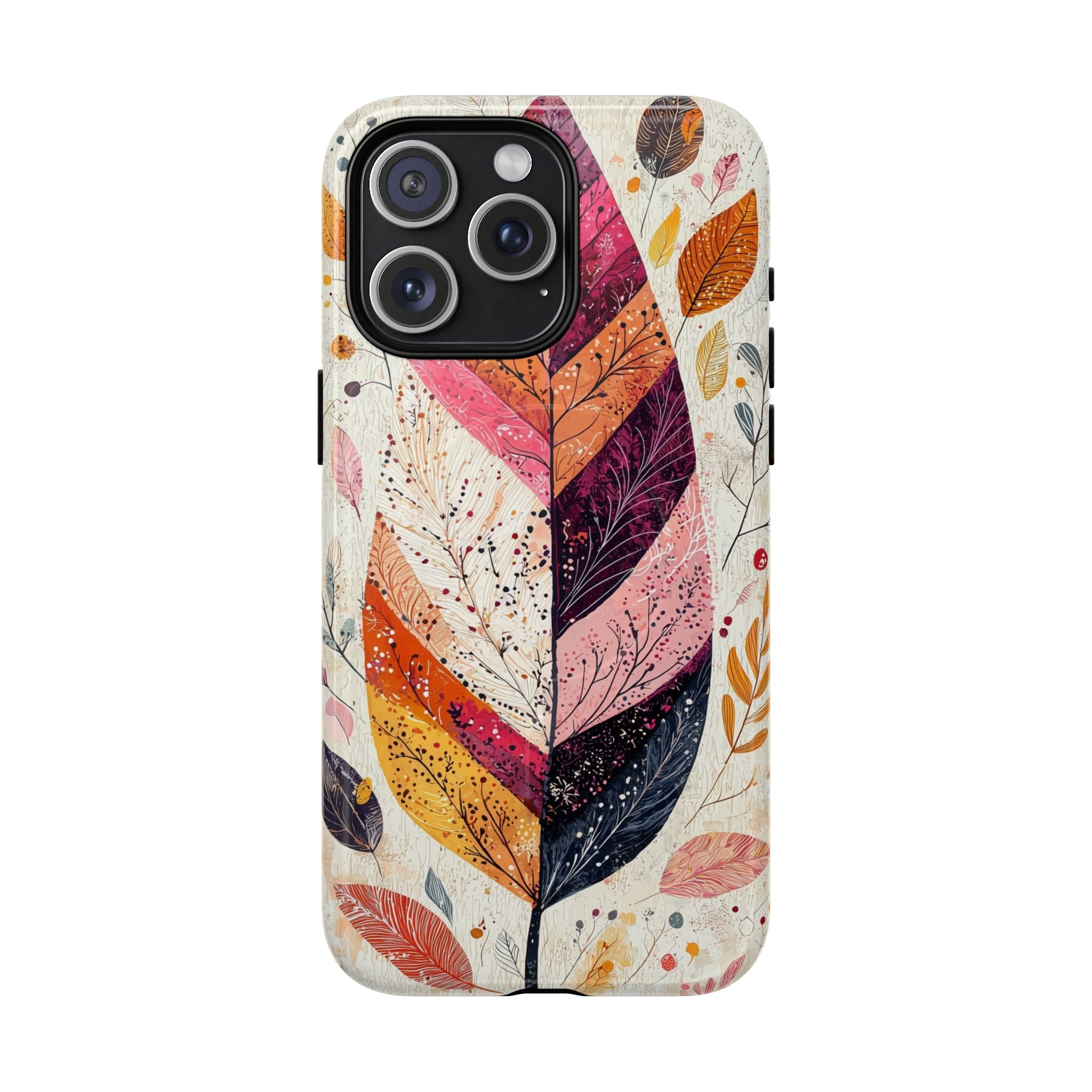 Custodia MagSafe resistente per iPhone Autumn Leaf | Design autunnale con piume ad acquerello