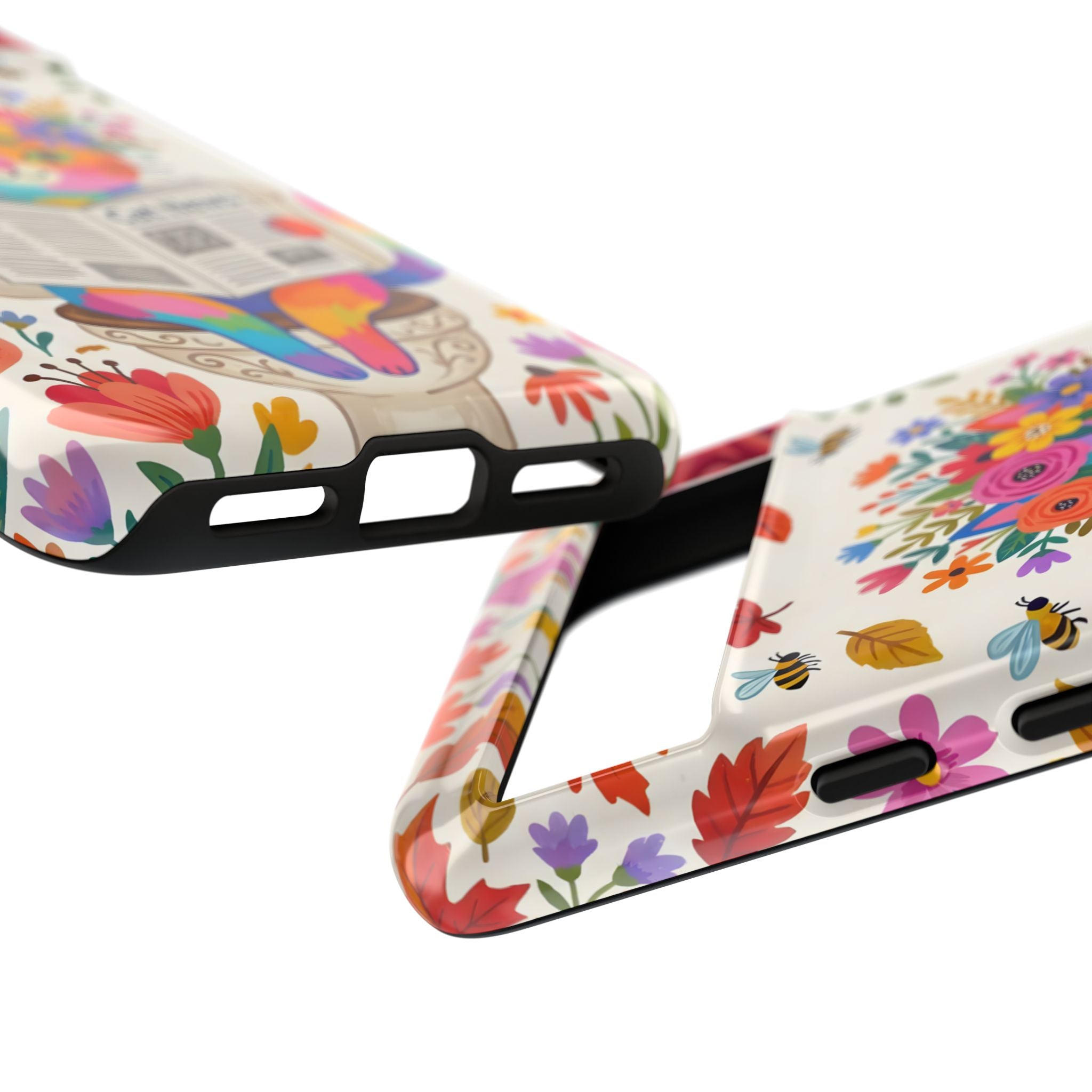 Floral Rainbow Cat Google Pixel Phone Case | Cat News Design