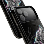 Wolf Galaxy Tough MagSafe iPhone Case | Colorful Howling Wolf Space Design