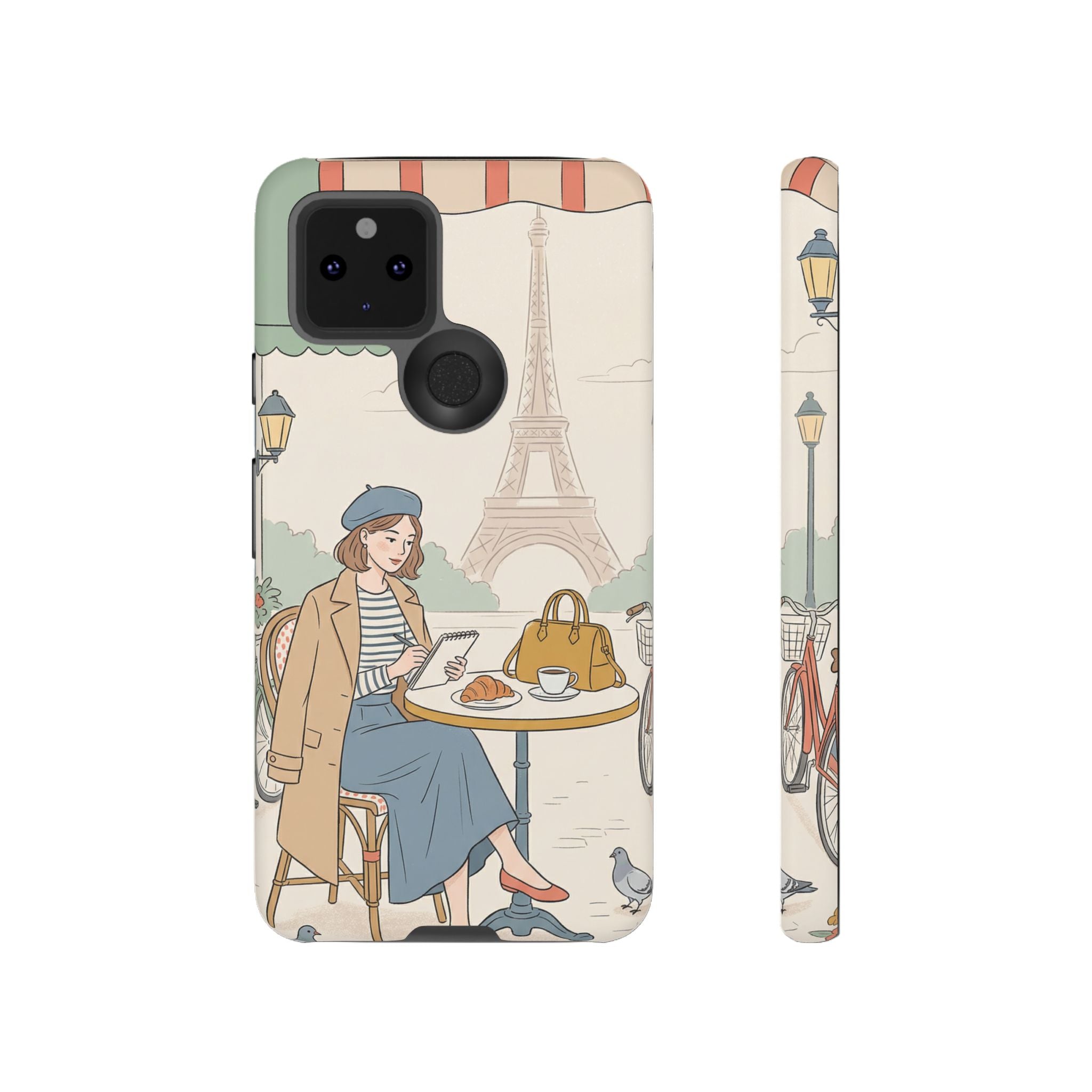 Paris Cafe  Google Pixel Phone Case | Cute Vintage Eiffel Tower Travel