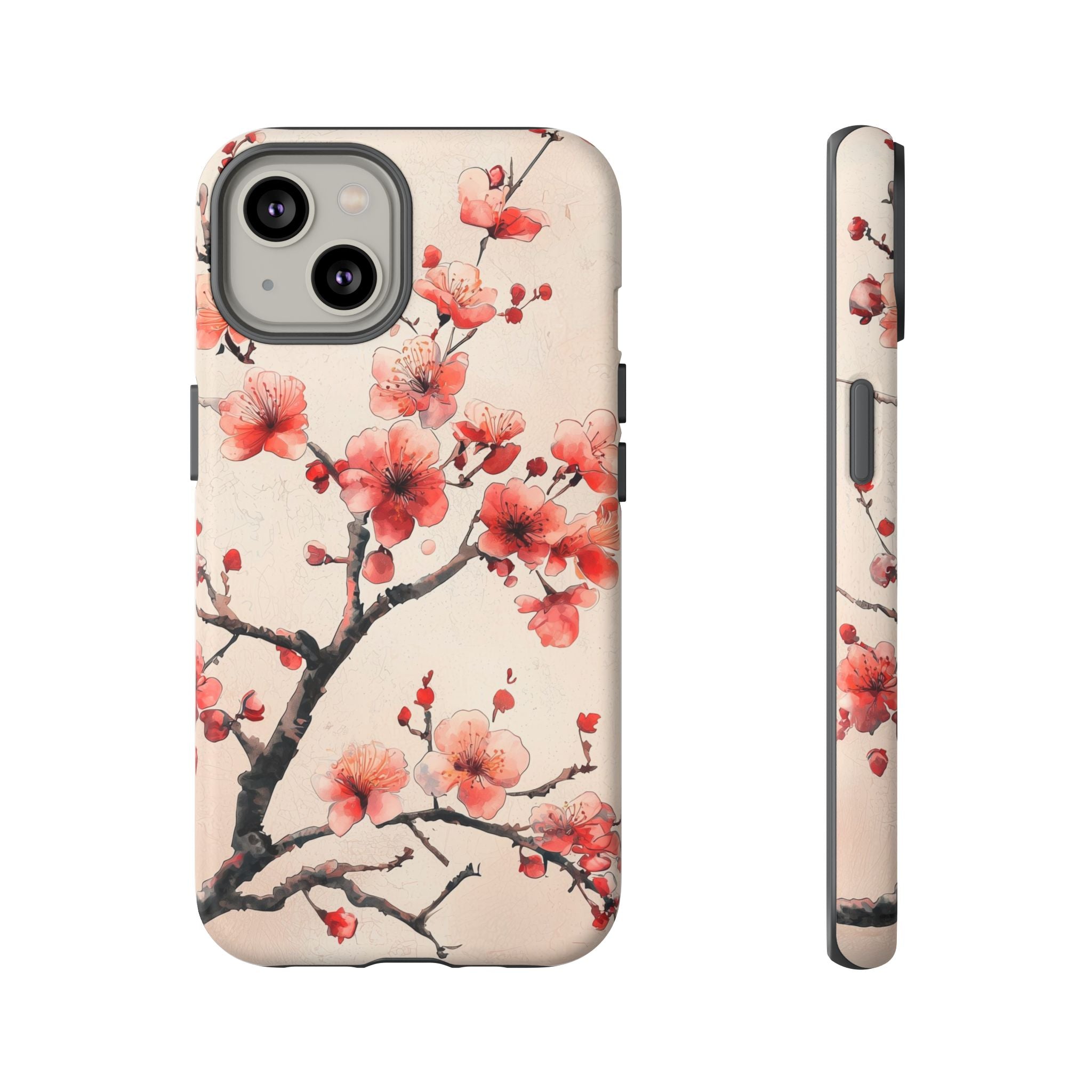 Cherry Blossom iPhone Case | Floral Tough Case with Pink Blossom Branch Design