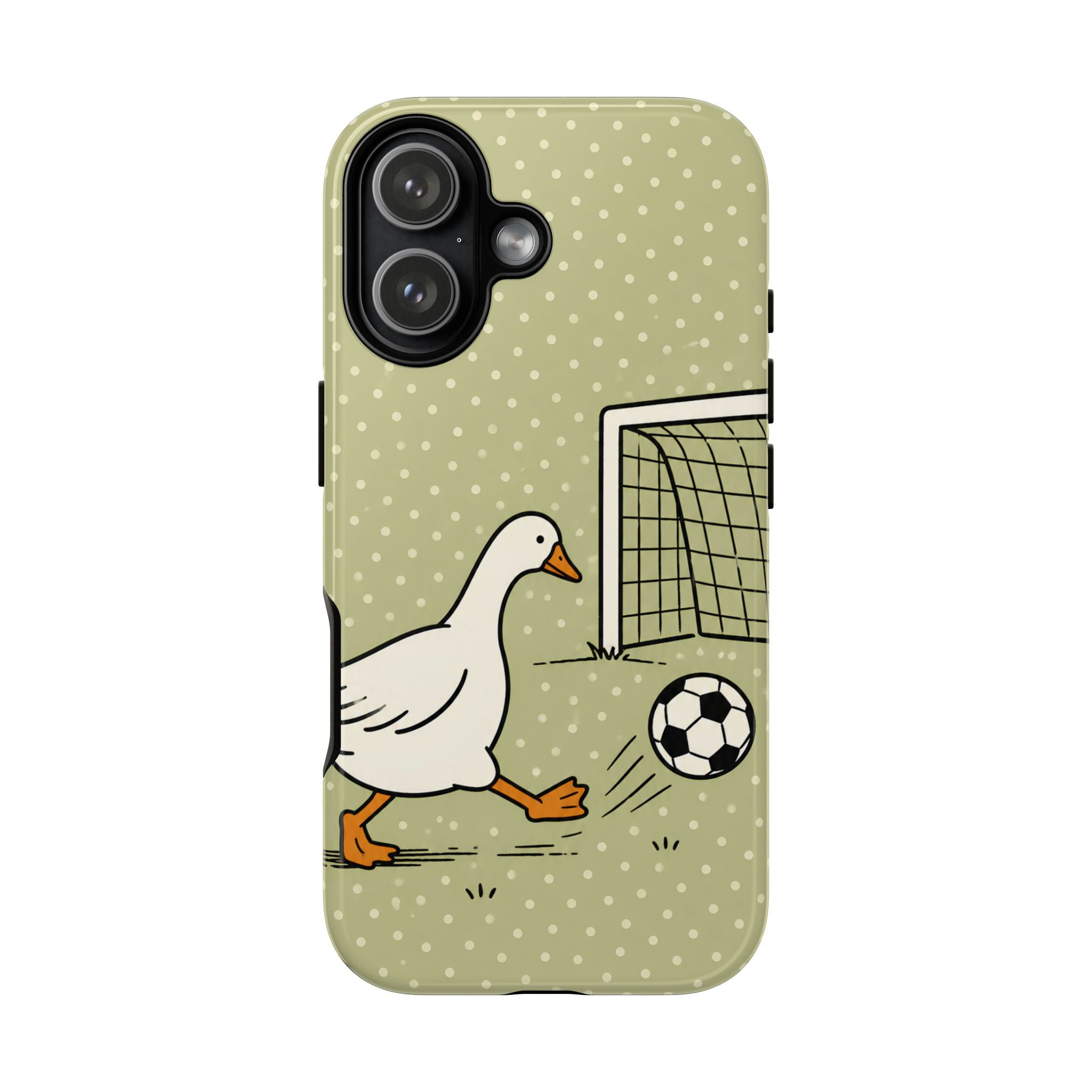 Funny Goose Soccer iPhone Case | Cute Sports Bird Cover