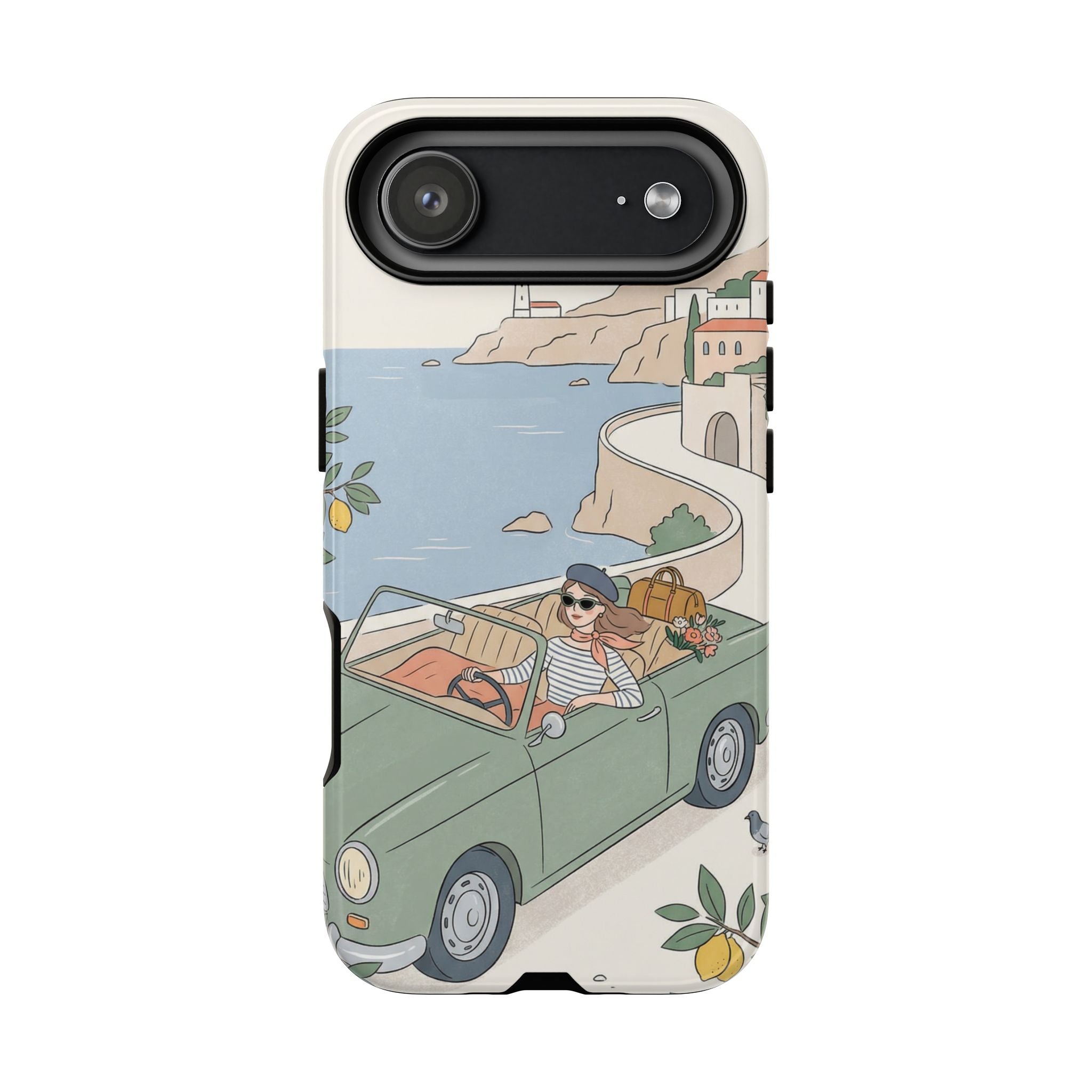 Retro Coastal Road Trip Design iPhone Case