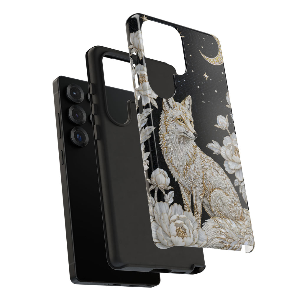 Mystic Fox Moon Samsung Galaxy Phone Case | Celestial Floral Phone Cover