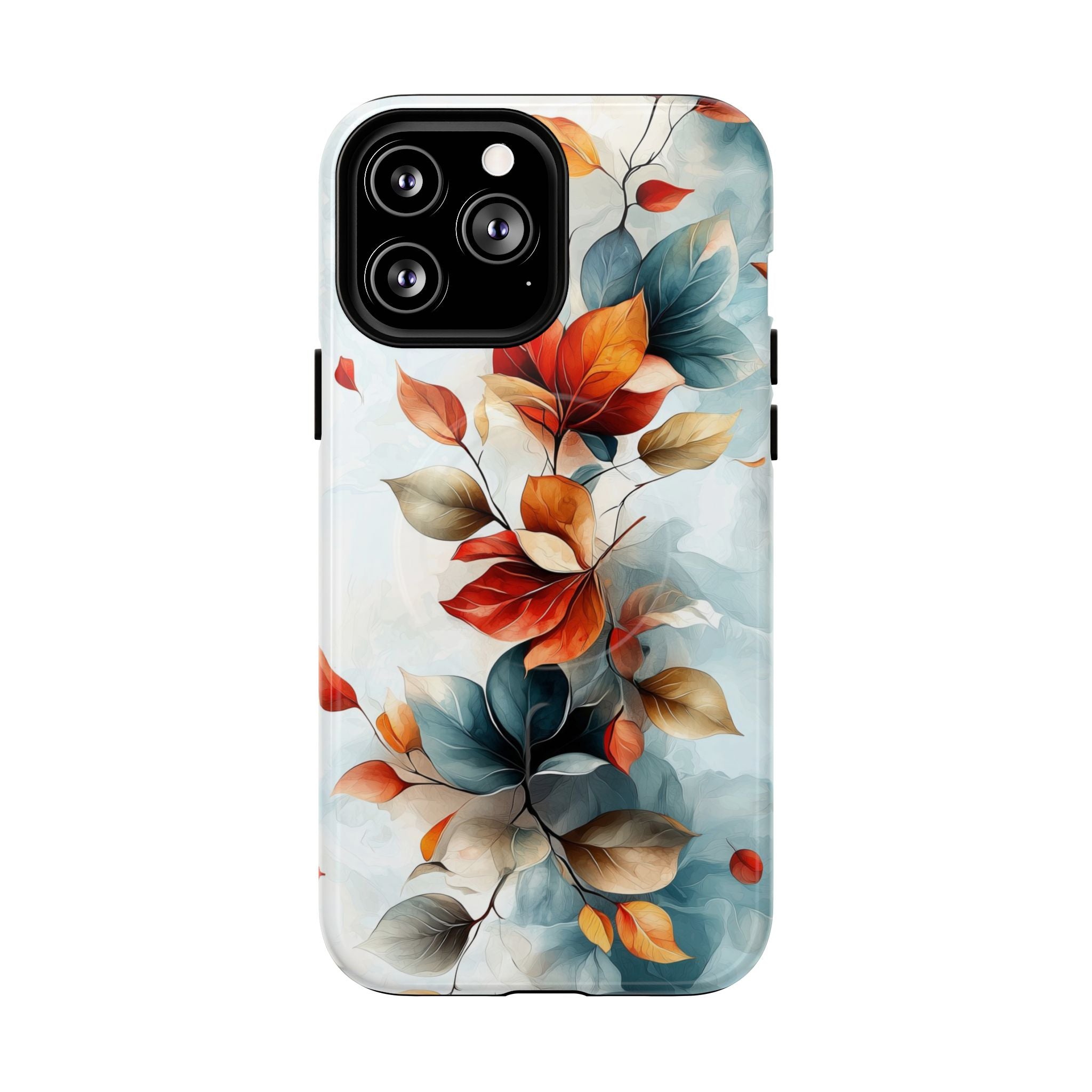 Custodia MagSafe resistente per iPhone con motivo floreale autunnali