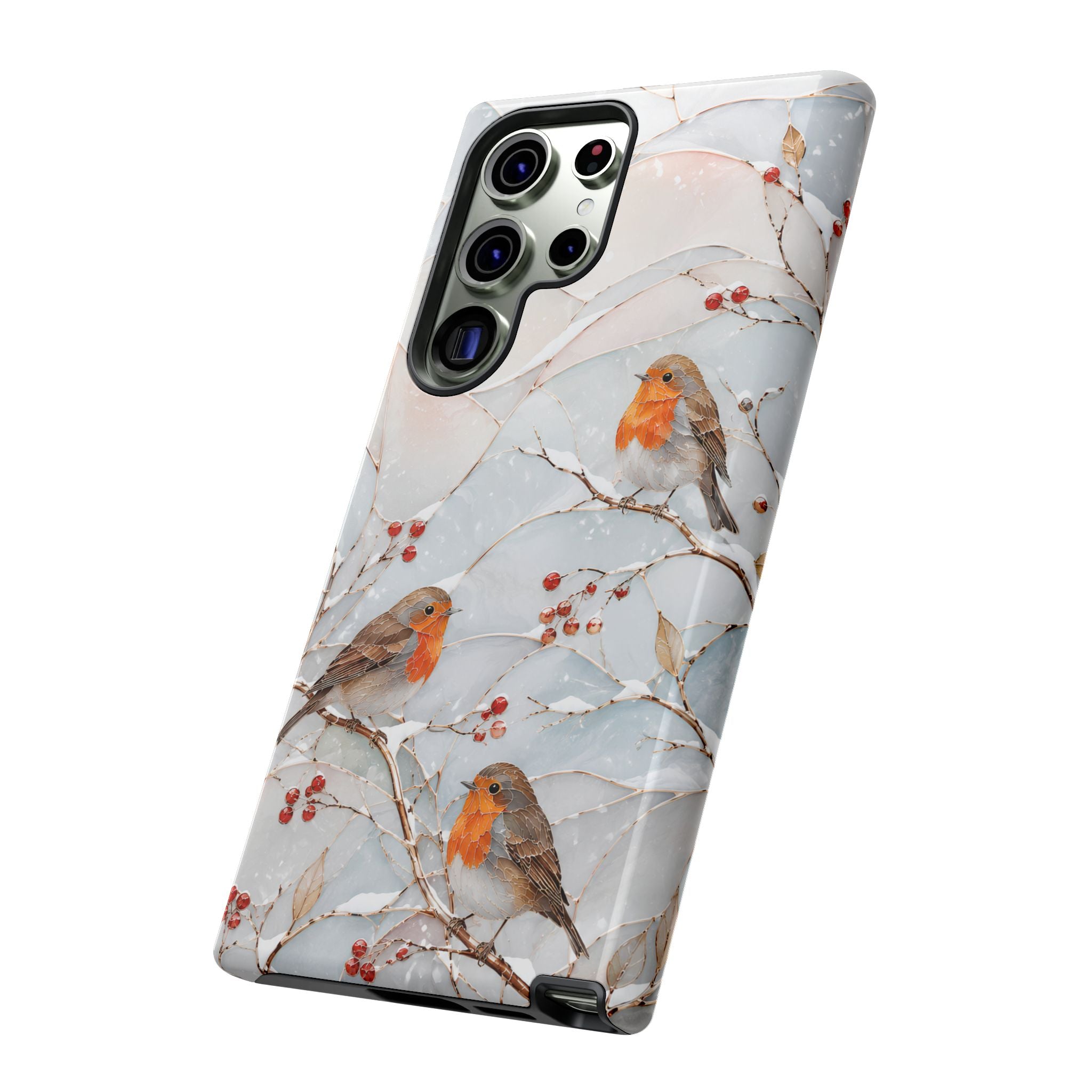 Robin Bird Samsung Galaxy Phone Case | Winter Berries Phone Case
