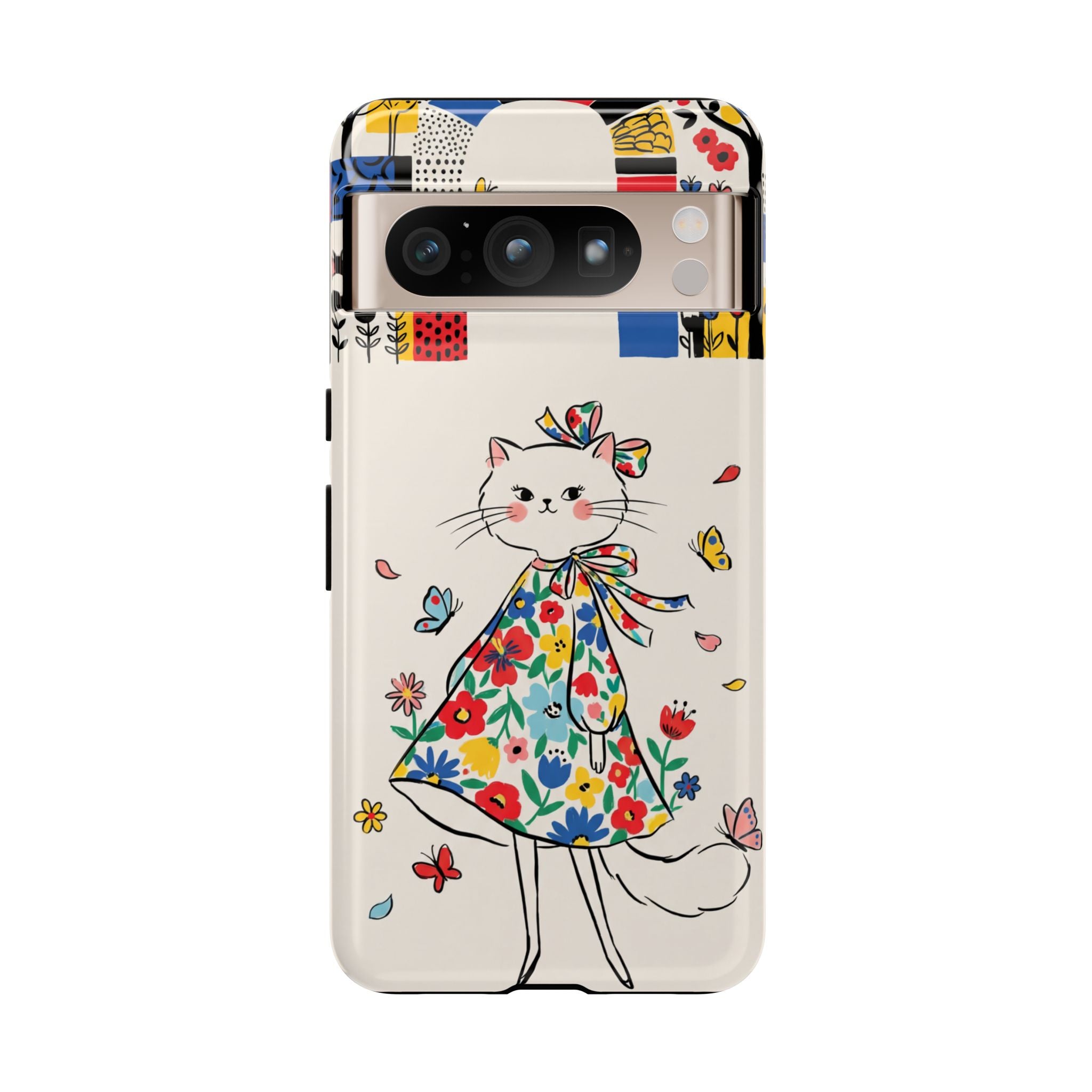 Floral Kitty Google Pixel Phone Case | Cute Cat