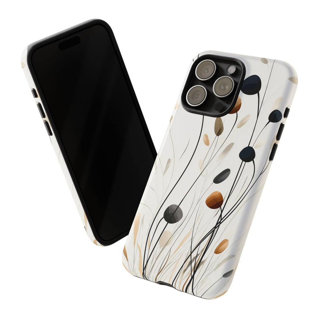 Floral Breeze Tough iPhone Case | Minimal Neutral Botanical Design
