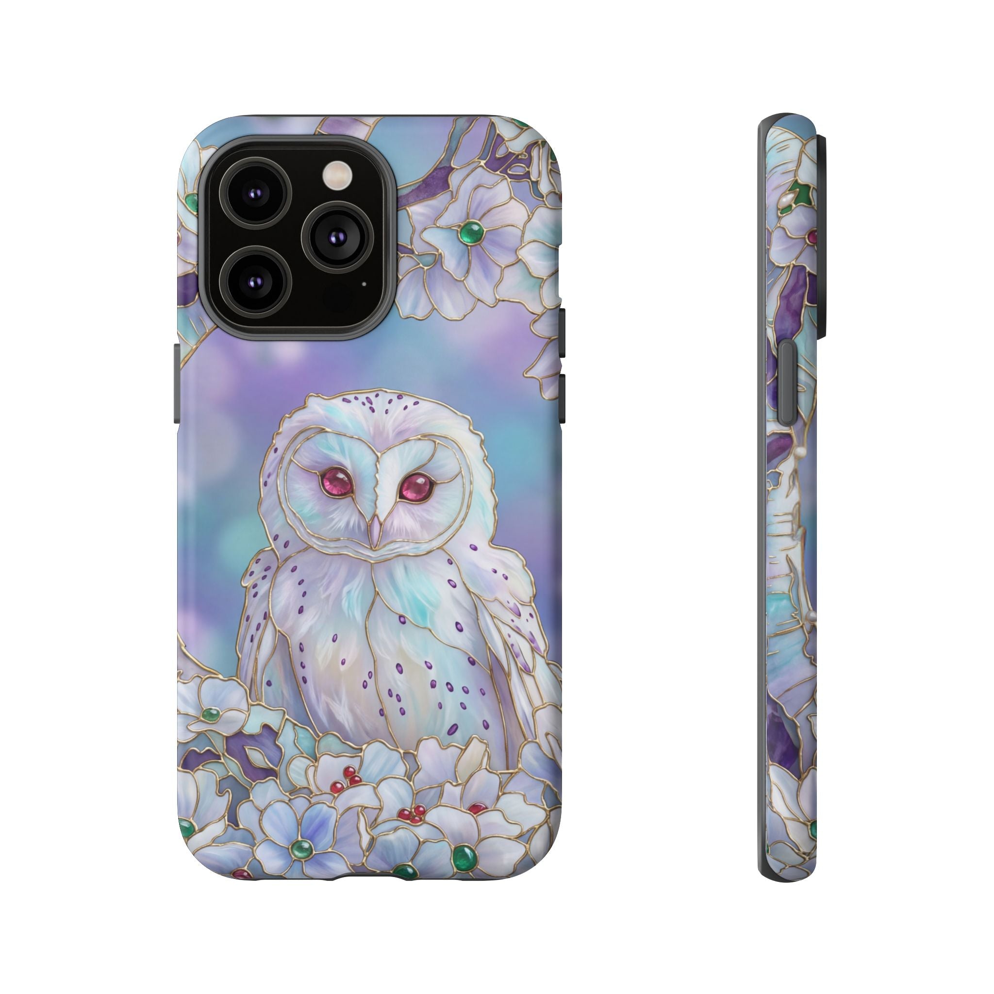 Mystic Owl Floral iPhone Case | Pastel Night Garden Protective Cover