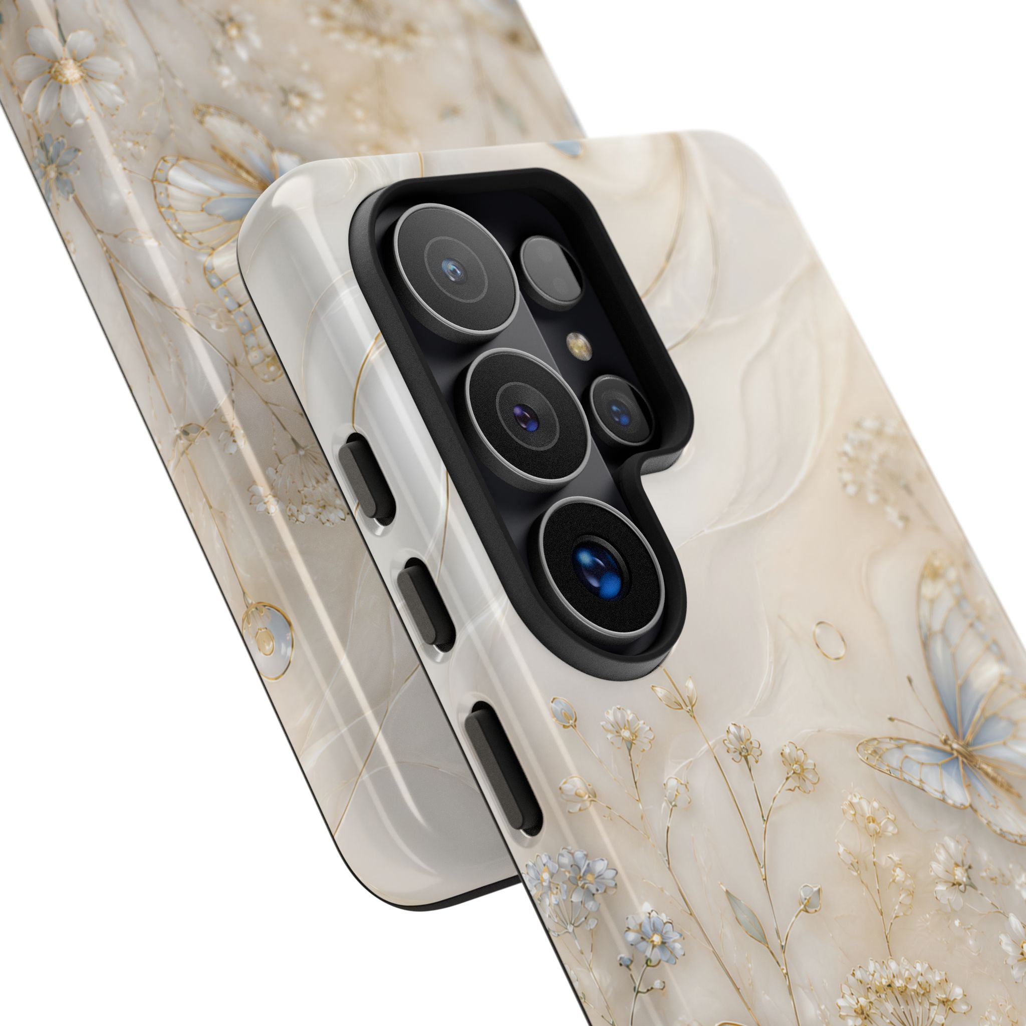 Butterfly Floral Samsung Galaxy Phone Case | Cottagecore Meadow Art Cover