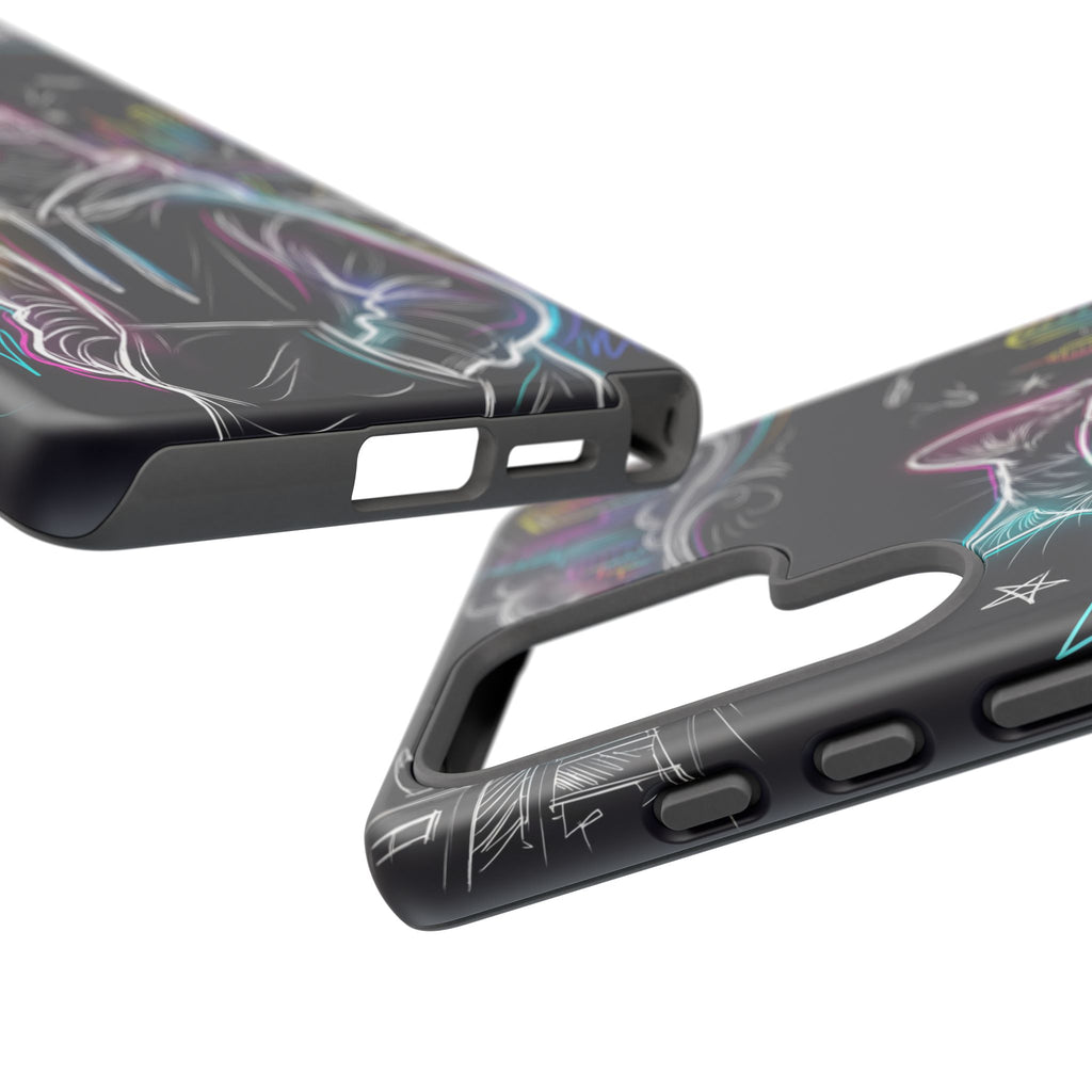 Cool Hoodie Neon Street Cat Samsung Galaxy Phone Case