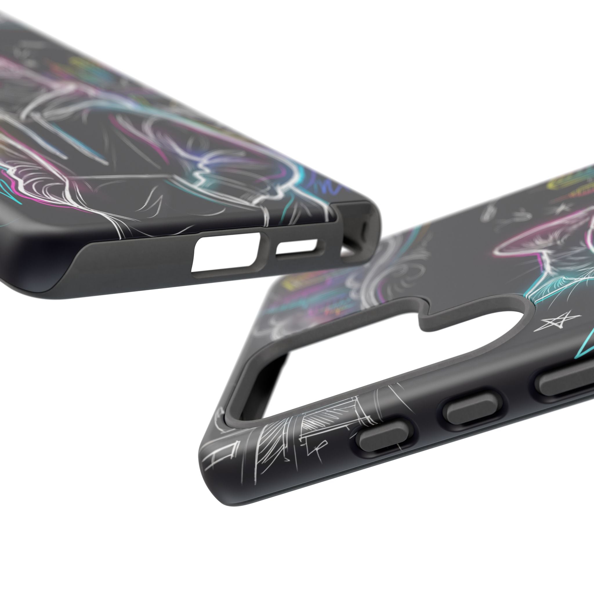 Cool Hoodie Neon Street Cat Samsung Galaxy Phone Case