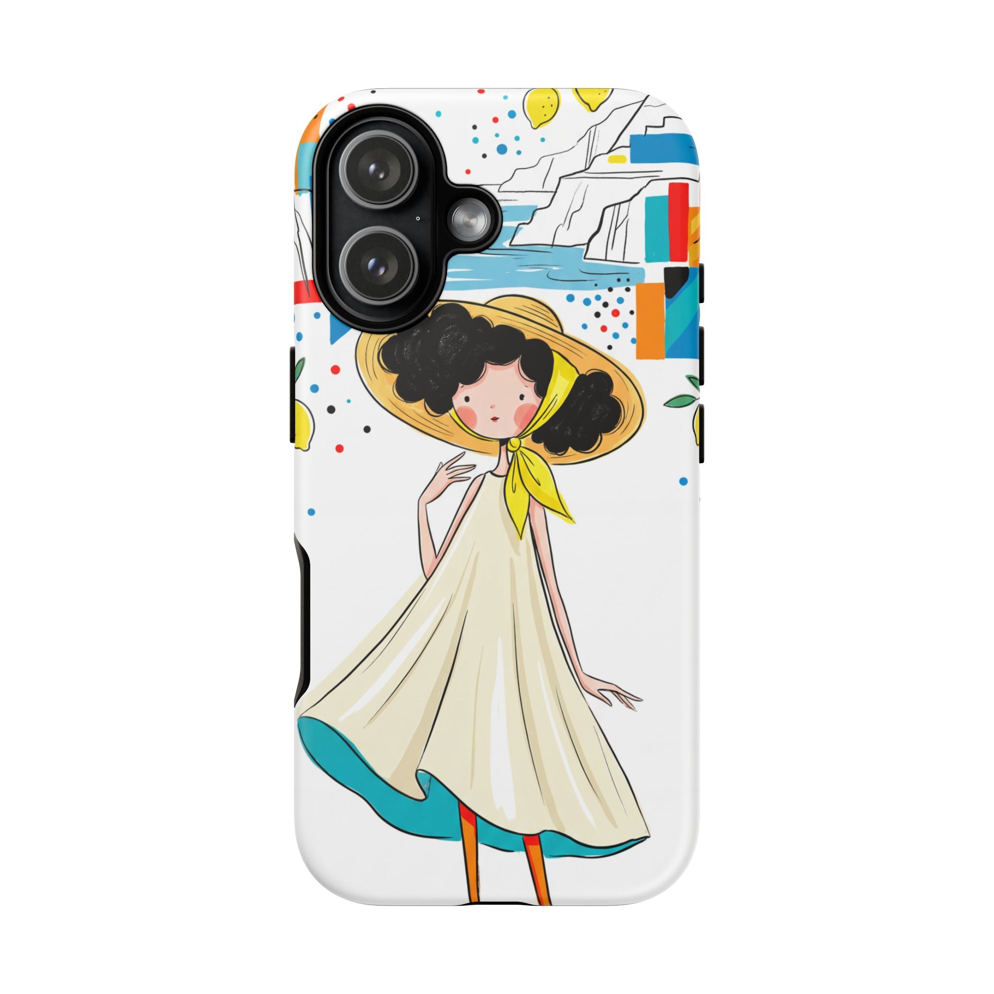 Cute Summer Girl iPhone Case | Whimsical Coastal Illustration Protective Case