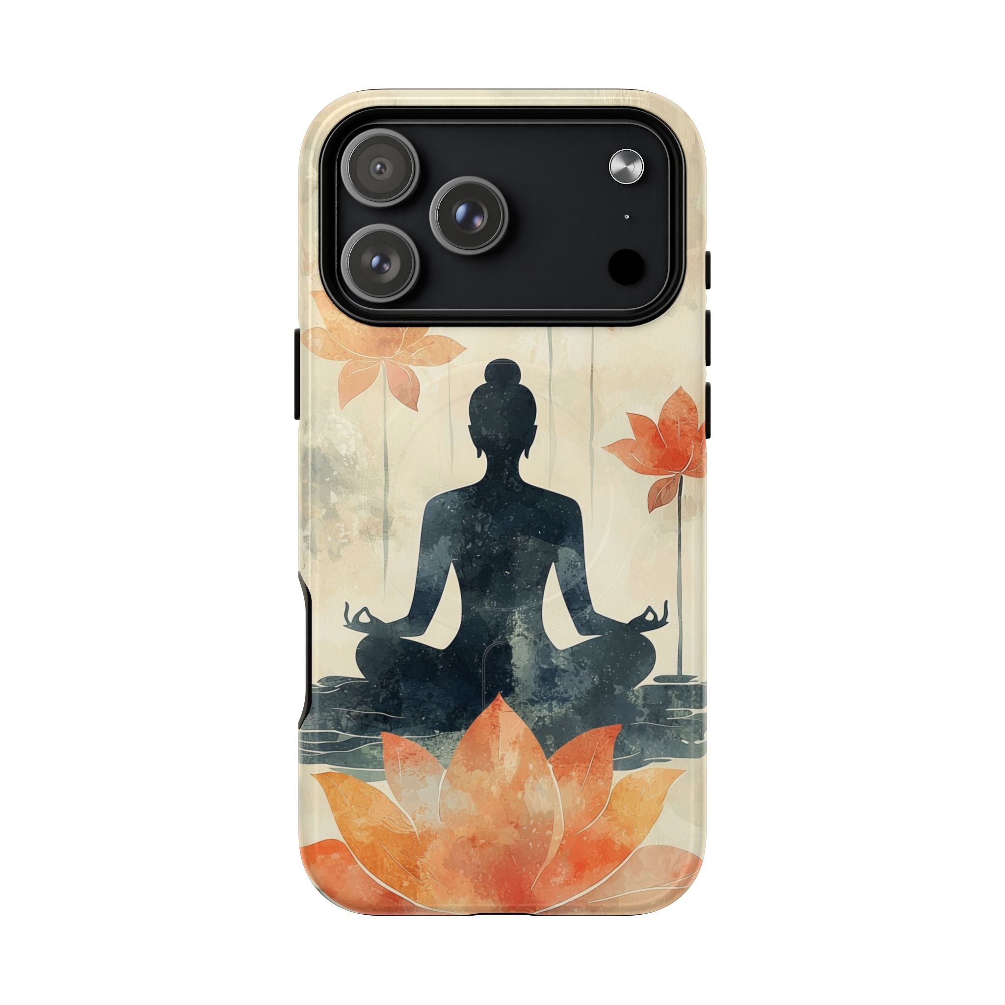 Custodia MagSafe per iPhone Yoga Lotus | Silhouette meditativa