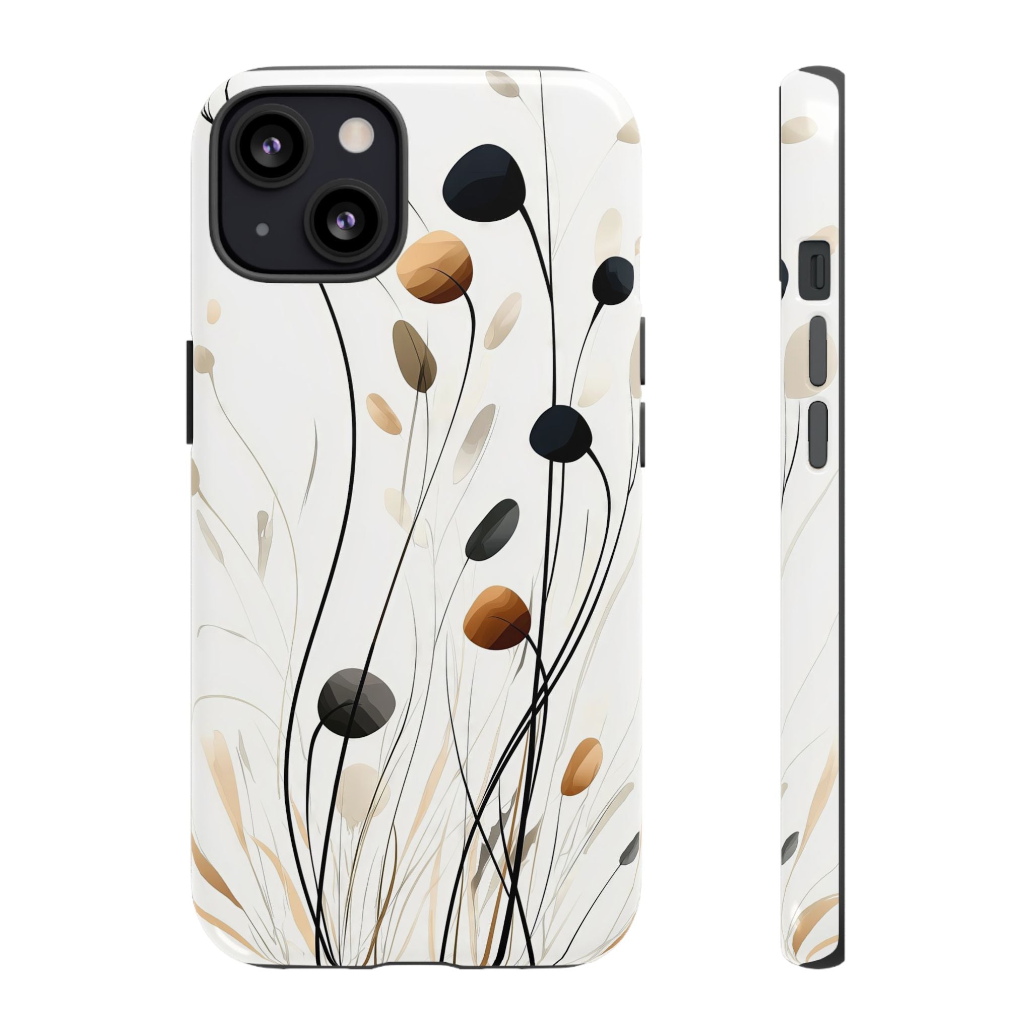 Floral Breeze Tough iPhone Case | Minimal Neutral Botanical Design