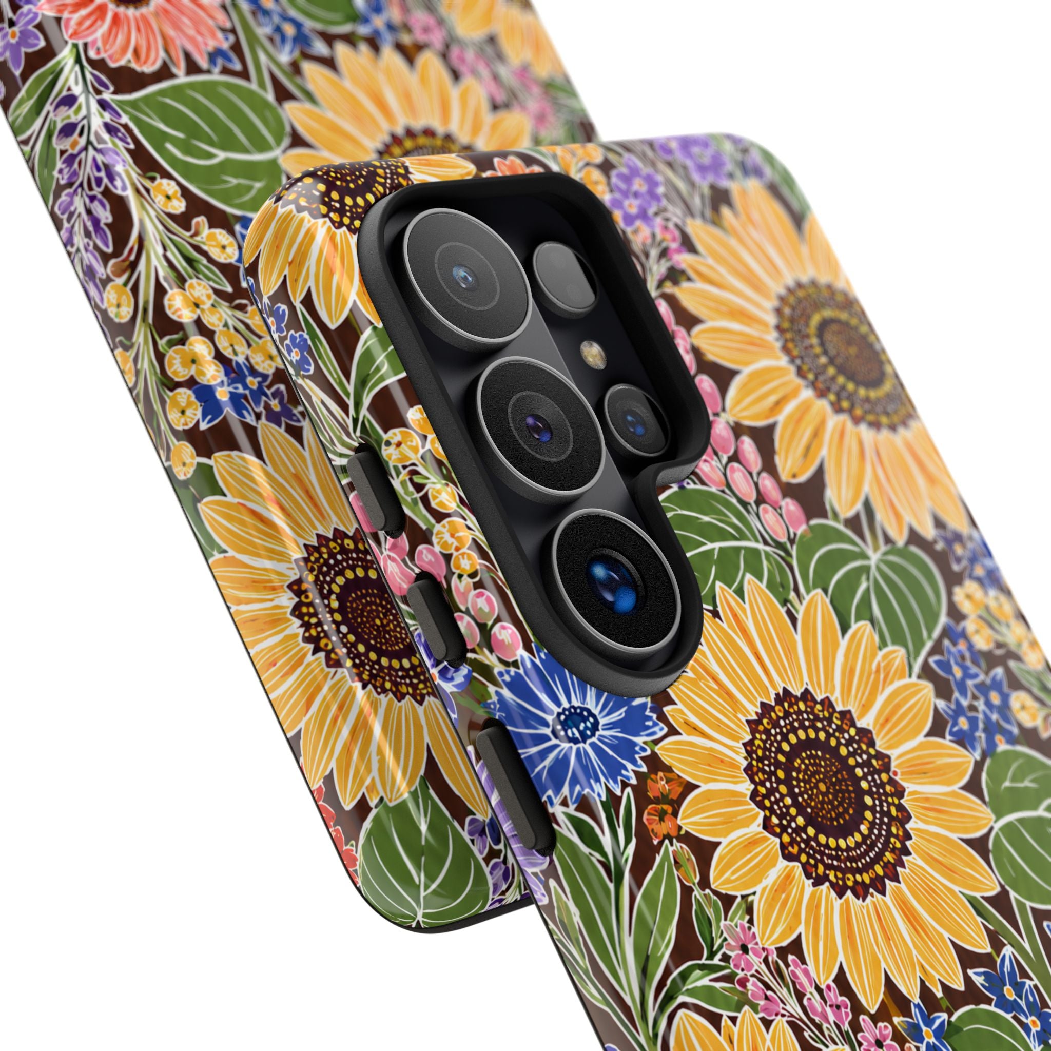 Sunflower & Wildflower Pattern Tough Samsung Phone Case