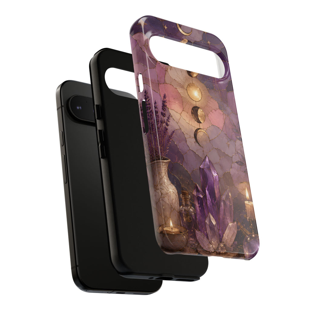Crystal Moon Google Pixel Phase Phone Case | Witchy Floral Phone Case