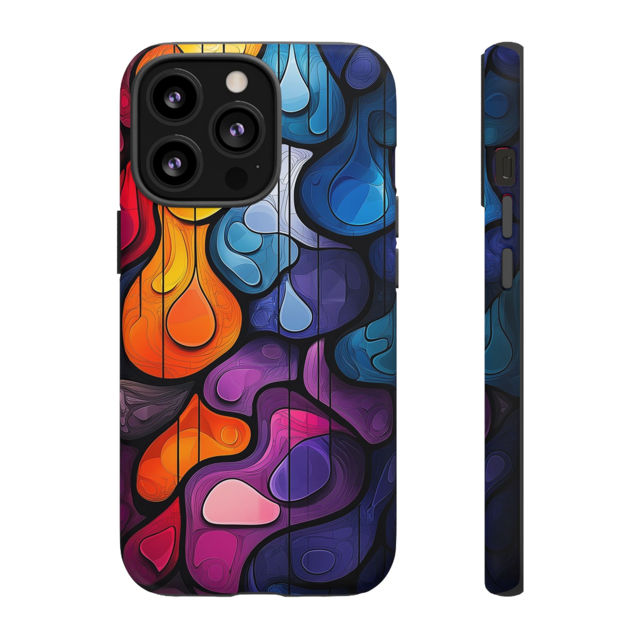 Abstract Colourful Drop iPhone Case — Vibrant Stained-Glass