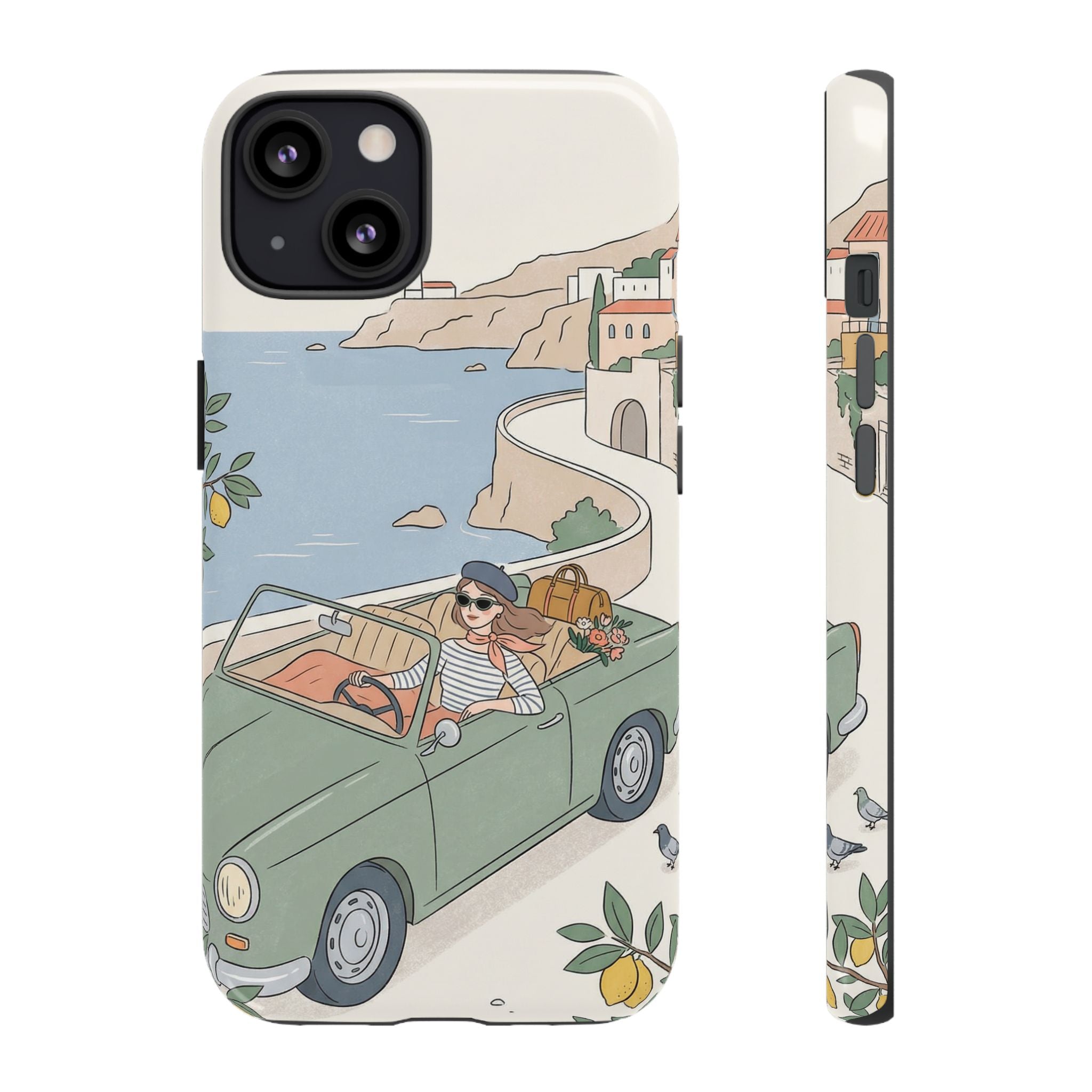 Retro Coastal Road Trip Design iPhone Case