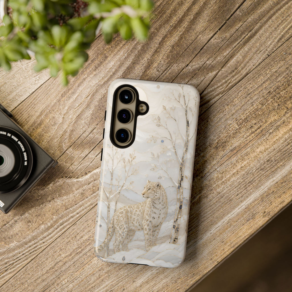 Snow Leopard Samsung Galaxy Phone Case | Winter Forest Phone Case
