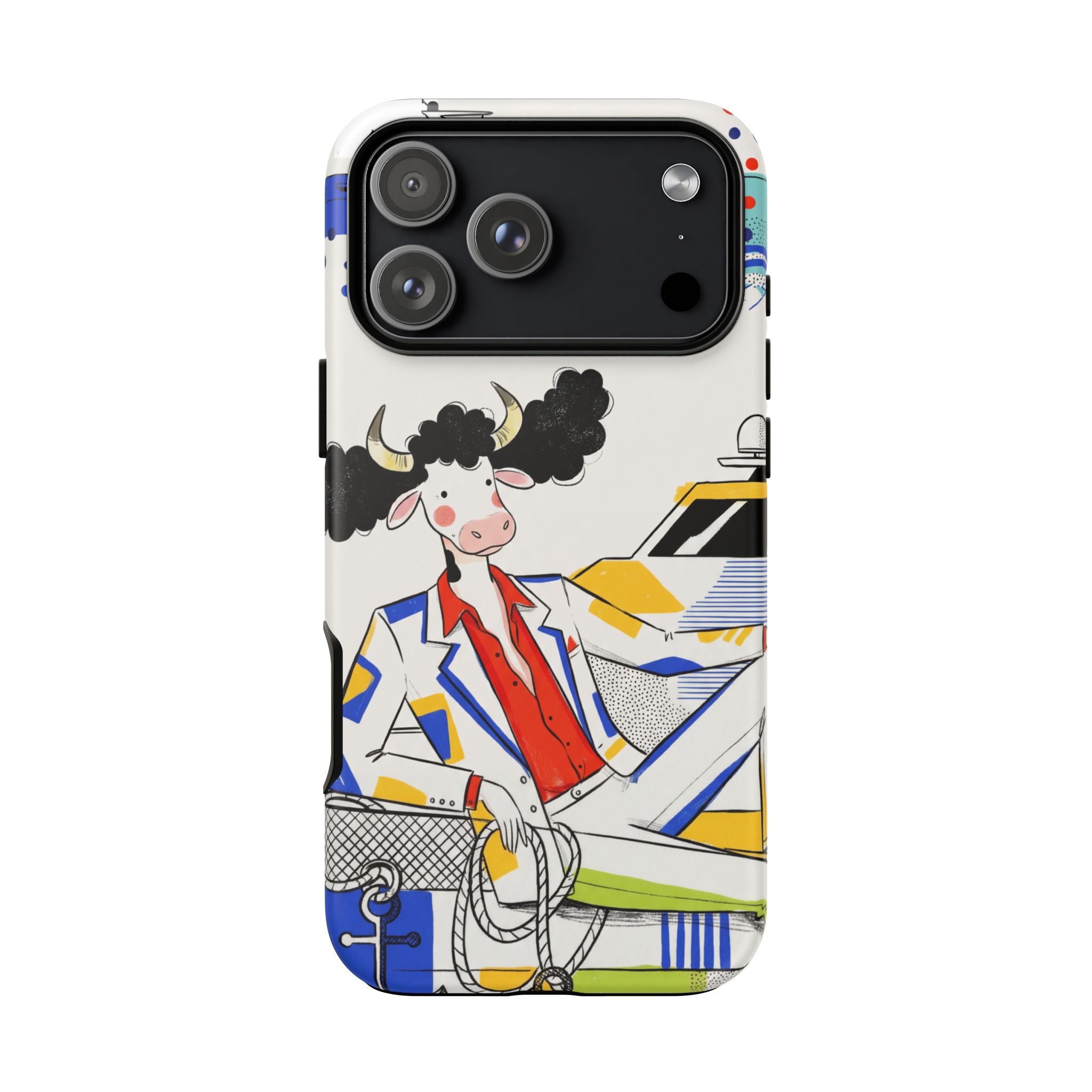 Nautical Cow Graphic Protective iPhone Case