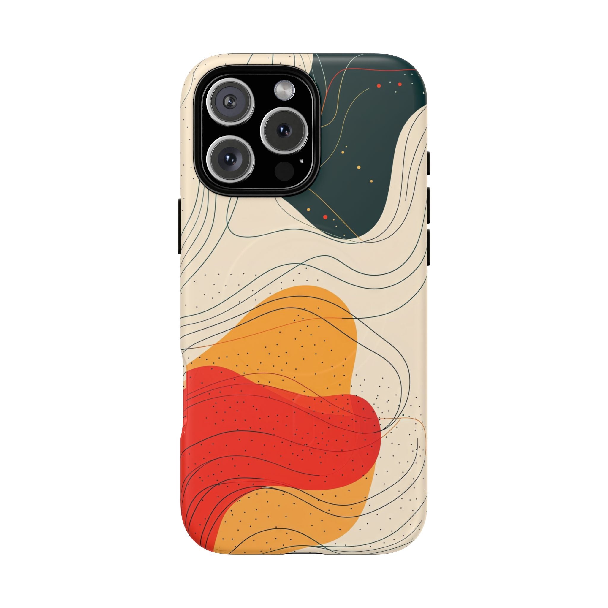 Abstract Retro Waves MagSafe iPhone Case | Colourful Modern Art