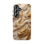 Dragon Relief Samsung Galaxy Case — Gold Carved Dragon Protective Cover