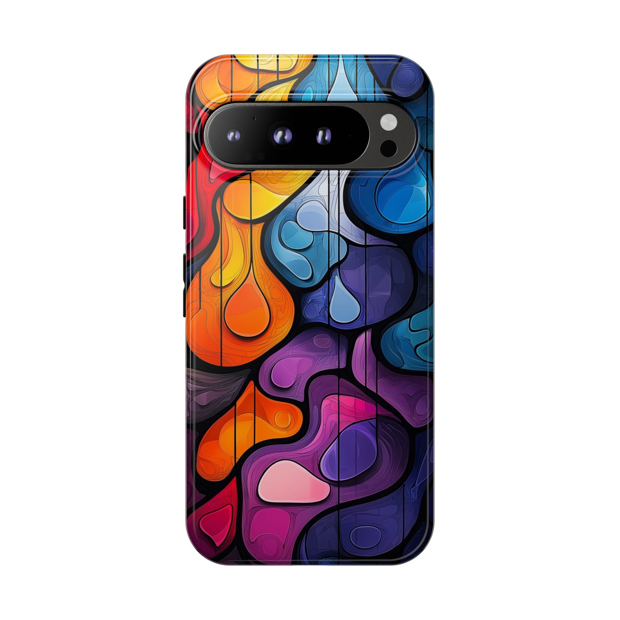 Abstract Colourful Drop Google Pixel Case — Vibrant Stained-Glass