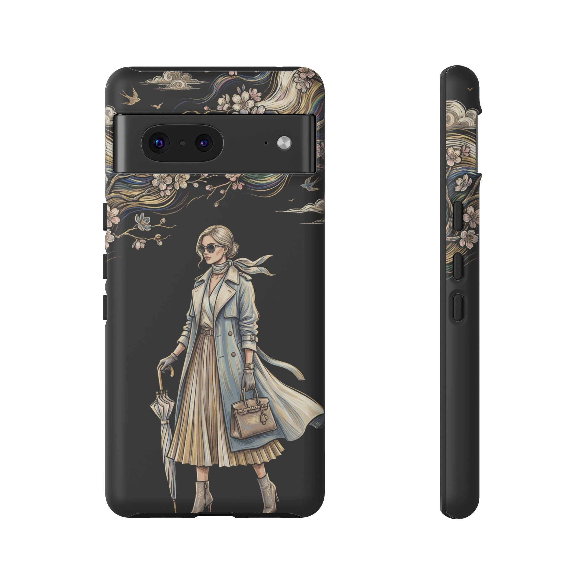 Vintage Chic Google Pixel Phone Case | Stylish Woman Illustration