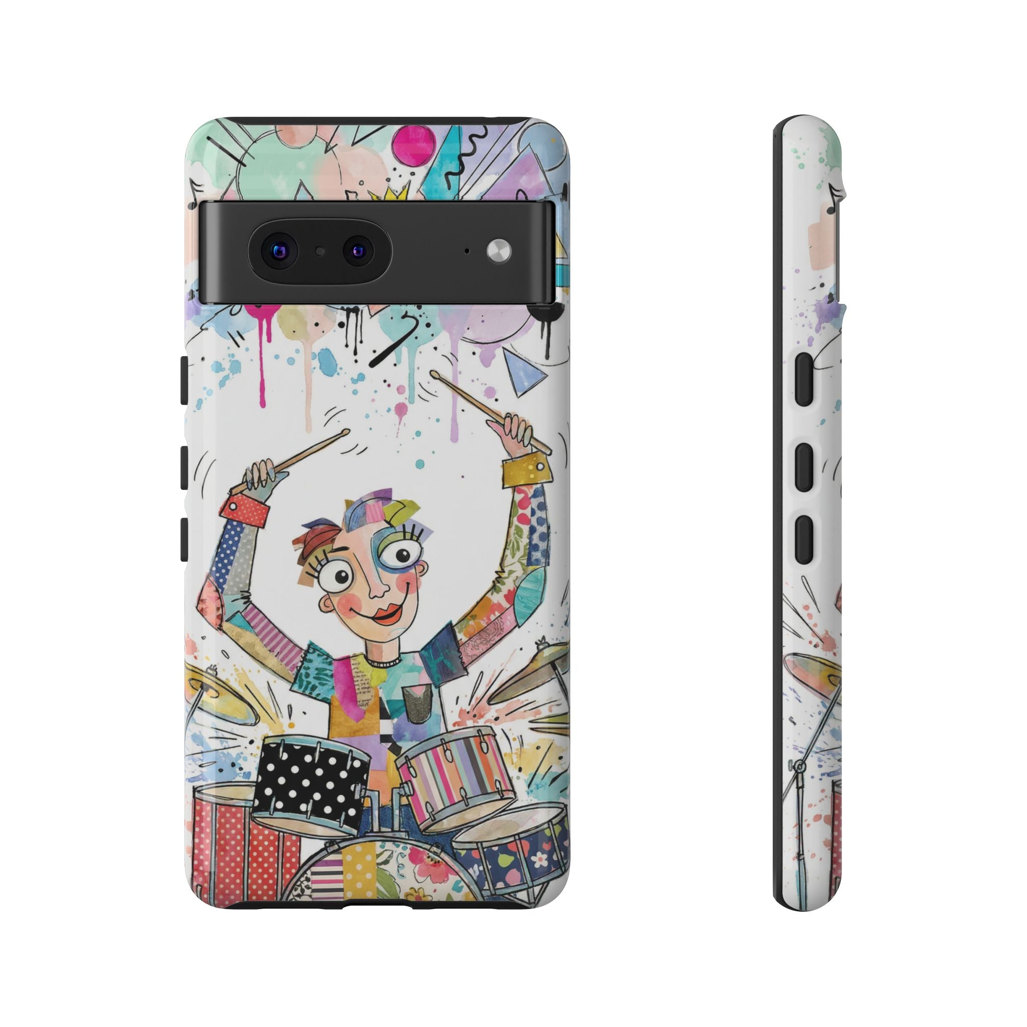Drummer Boy Google Pixel Phone Case | Colorful Cartoon Drum Kit Protective Cover