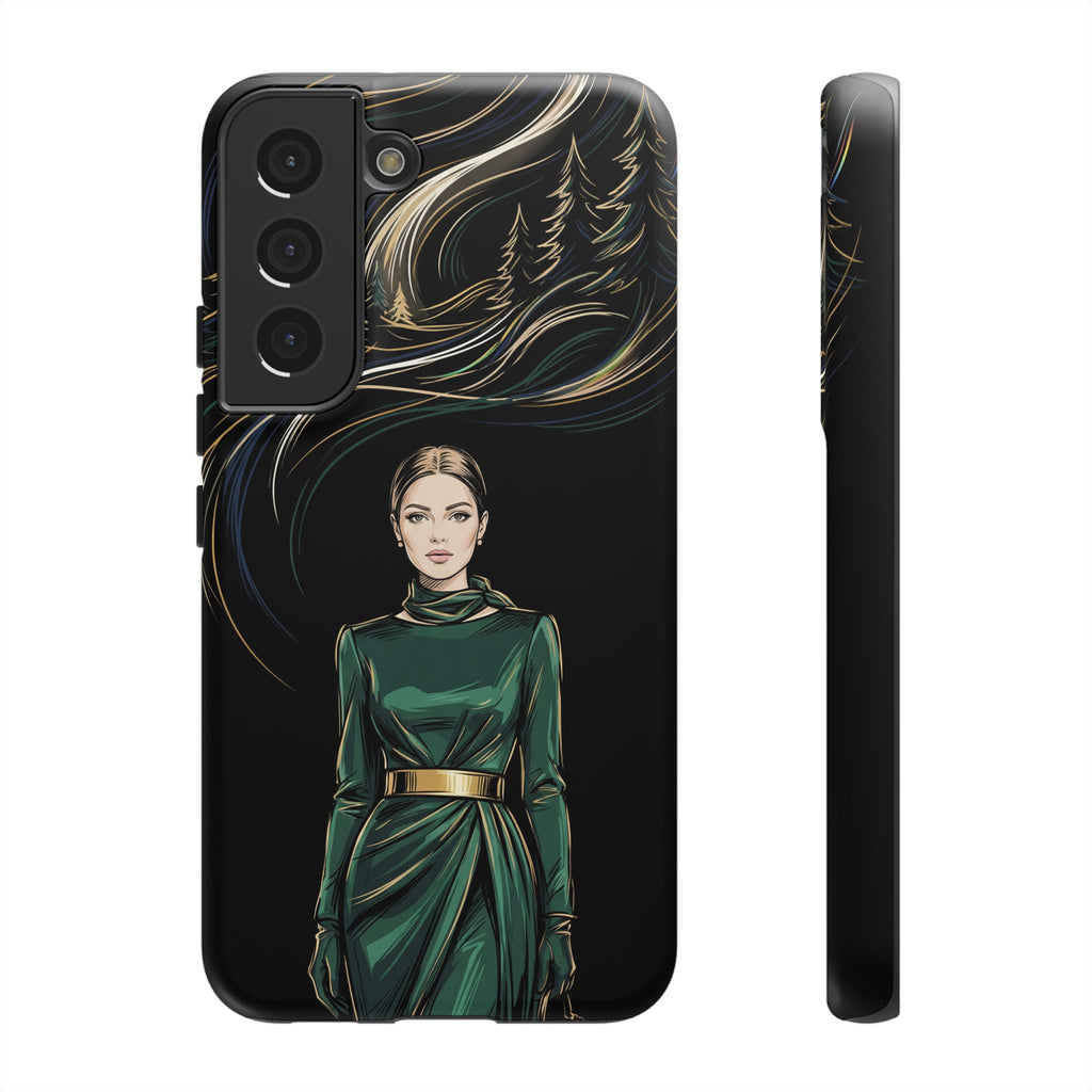 Elegante custodia per telefono Samsung Galaxy con donna della foresta