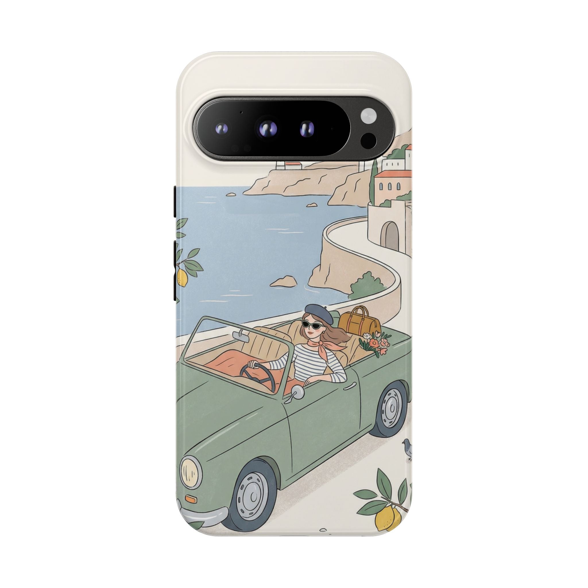 Retro Coastal Road Trip Design Google Pixel Phone Case