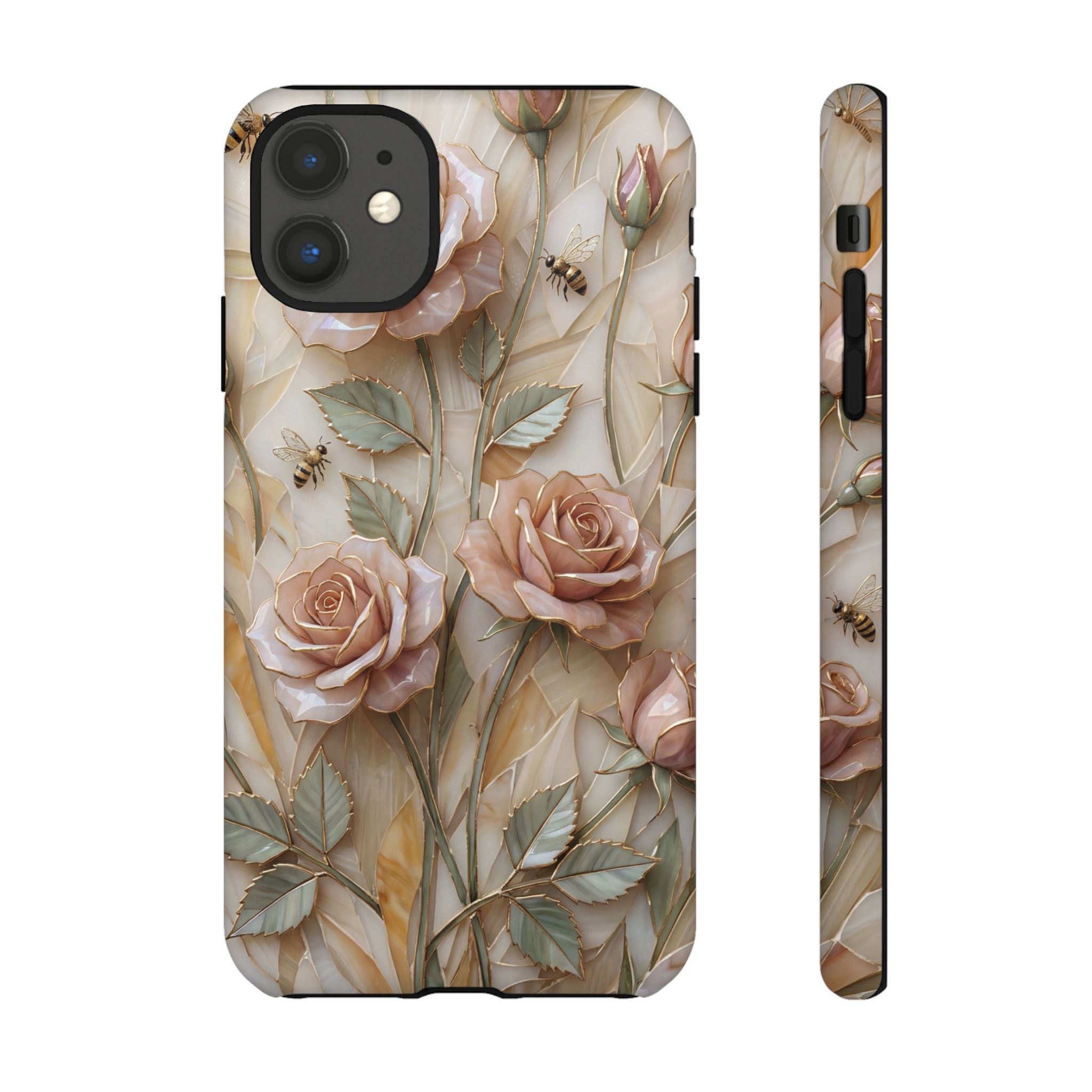 Vintage Blush Rose Floral Tough iPhone Protective Cover