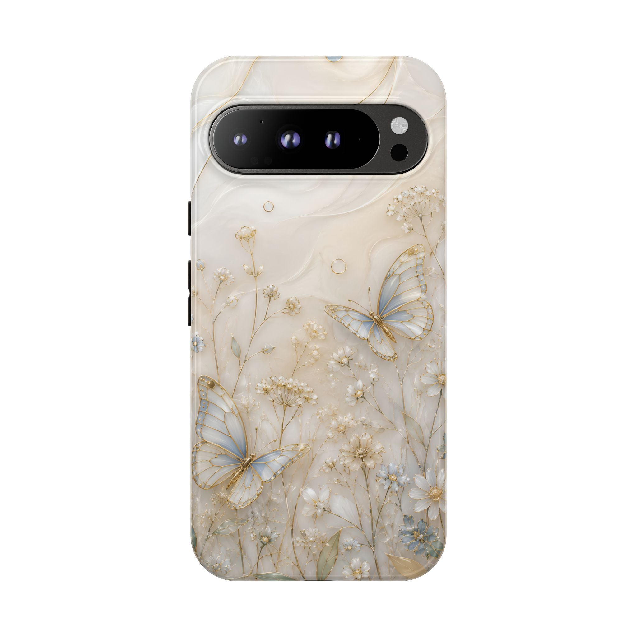 Butterfly Floral Google Pixel Phone Case | Cottagecore Meadow Art Cover