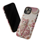 Cover iPhone Gatto Floreale Vintage | Cover iPhone Luna Rosa e Rose