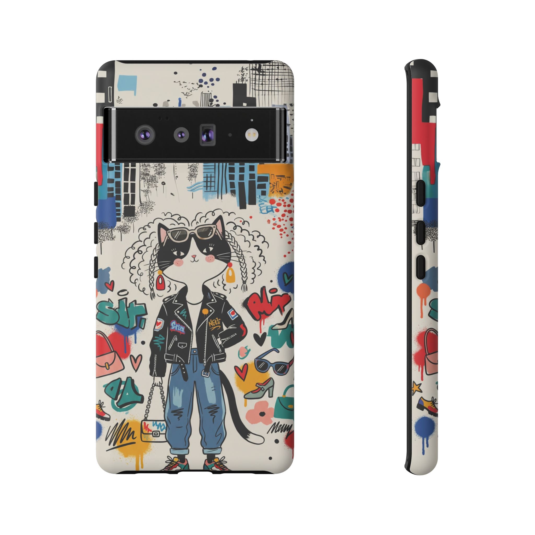 Punk City Cat Graffiti Design Google Pixel Phone Case