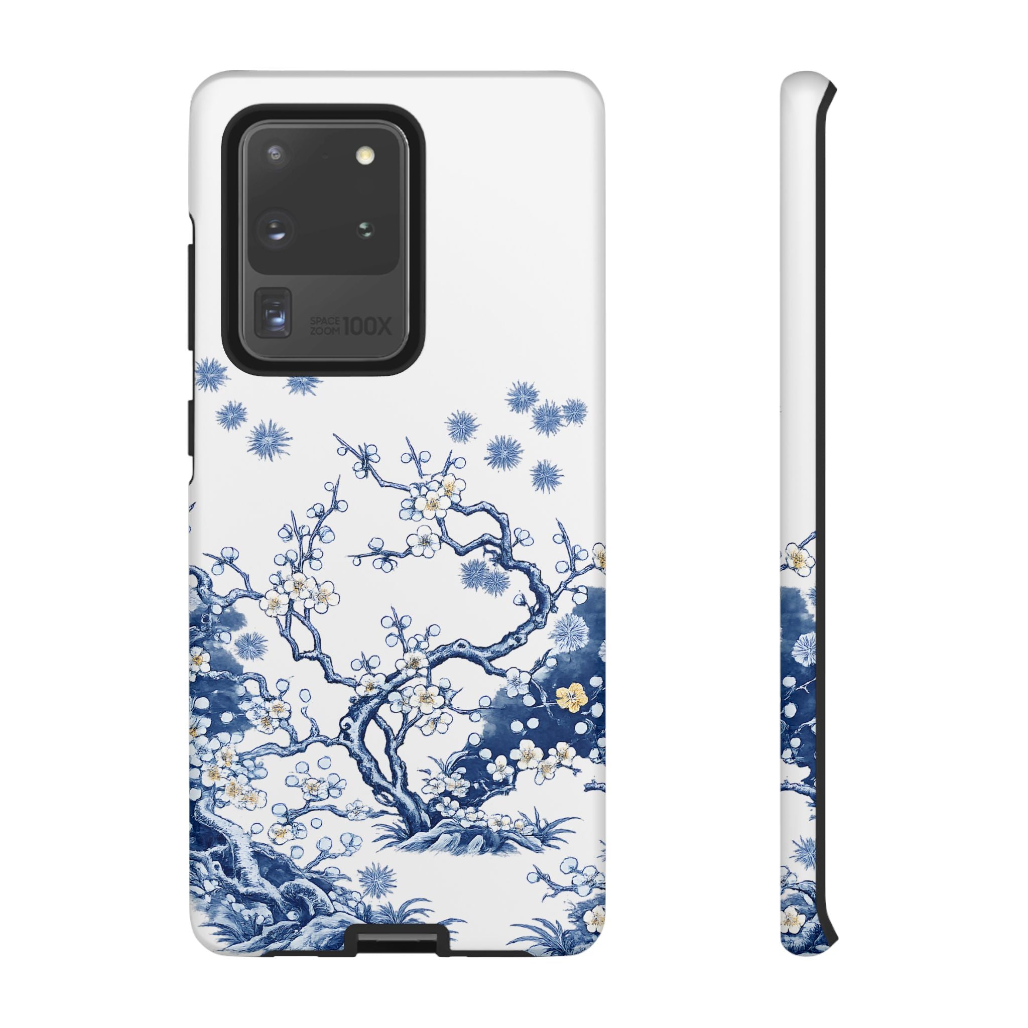Vintage Blue White Porcelain Samsung Galaxy Phone Case | Chinoiserie Floral Tough Cover