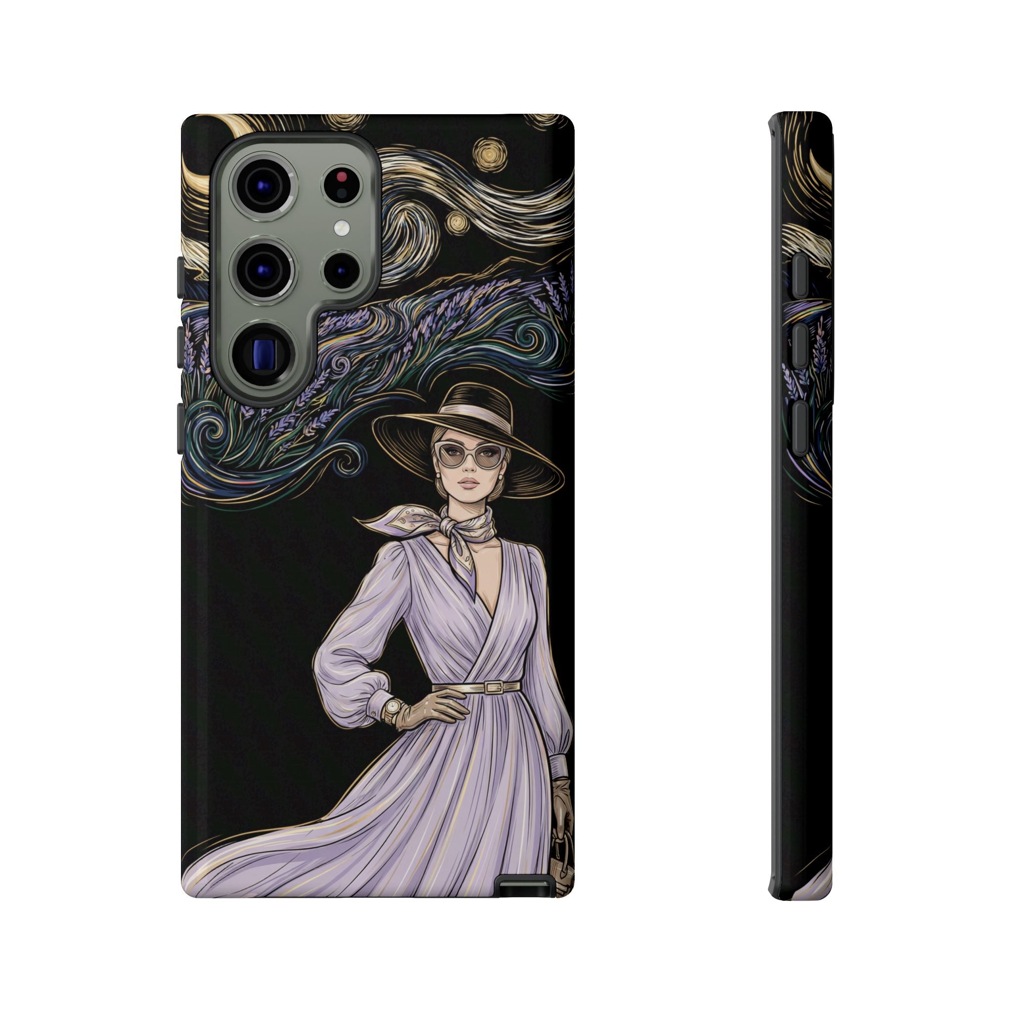 Starry Night Lavender Woman Samsung Galaxy Phone Case | Artistic Protective Tough Case