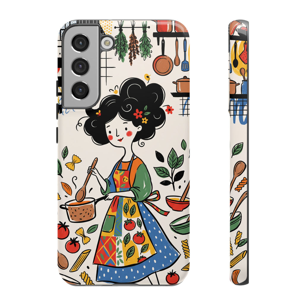 Whimsical Chef Kitchen Illustration Samsung Galaxy Phone Case