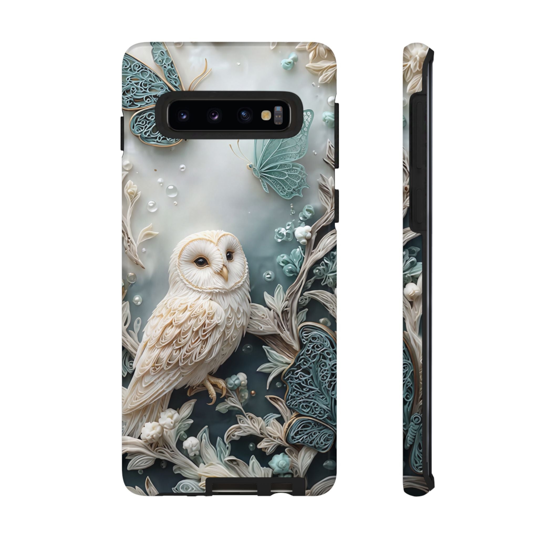 Barn Owl & Butterflies Tough Samsung Galaxy Case
