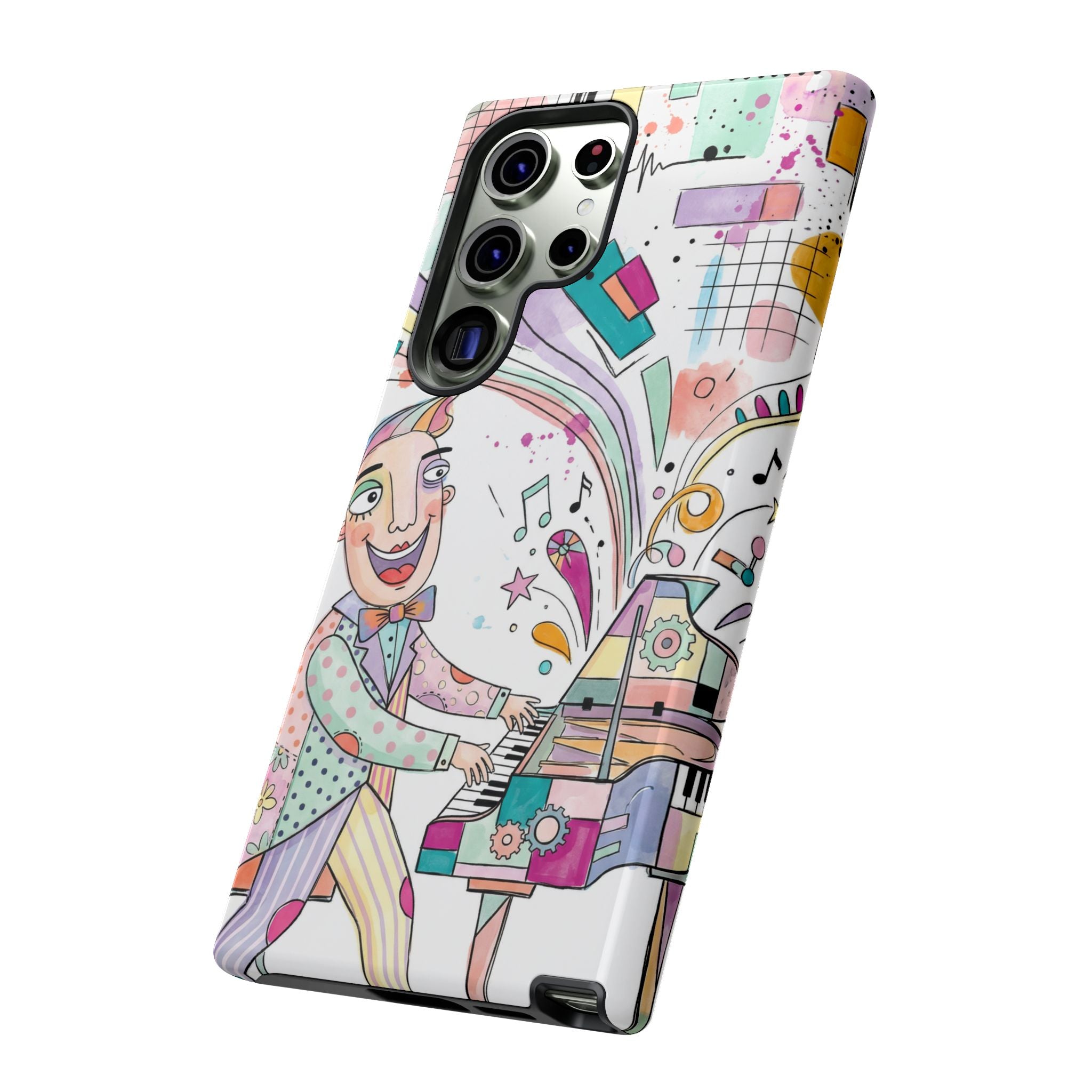 Musical Pianist Samsung Galaxy Phone Case | Colorful Whimsical Piano Art